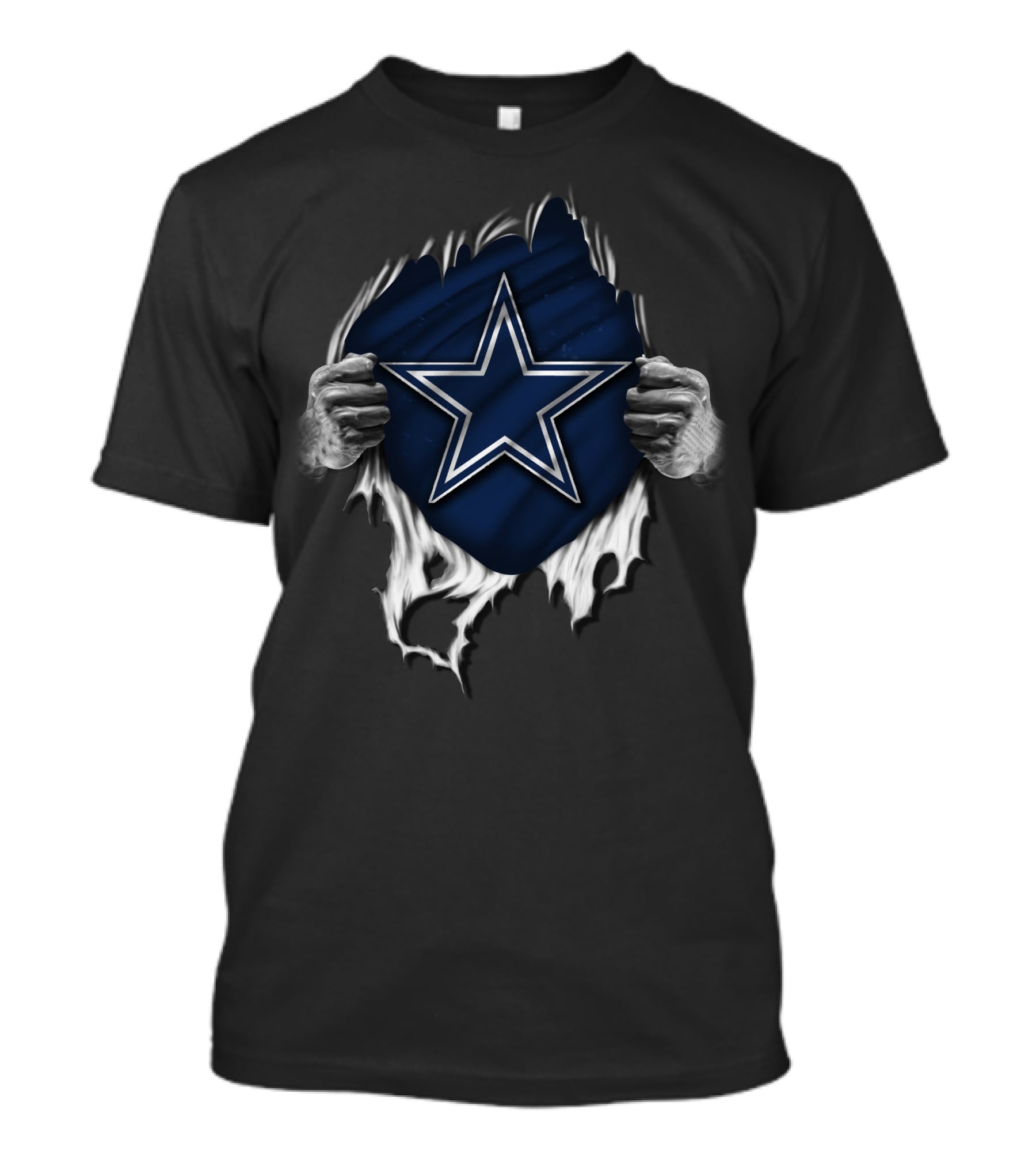 Torn V1 Dallas Cowboys Star Emblem Peeling Hands T-Shirt