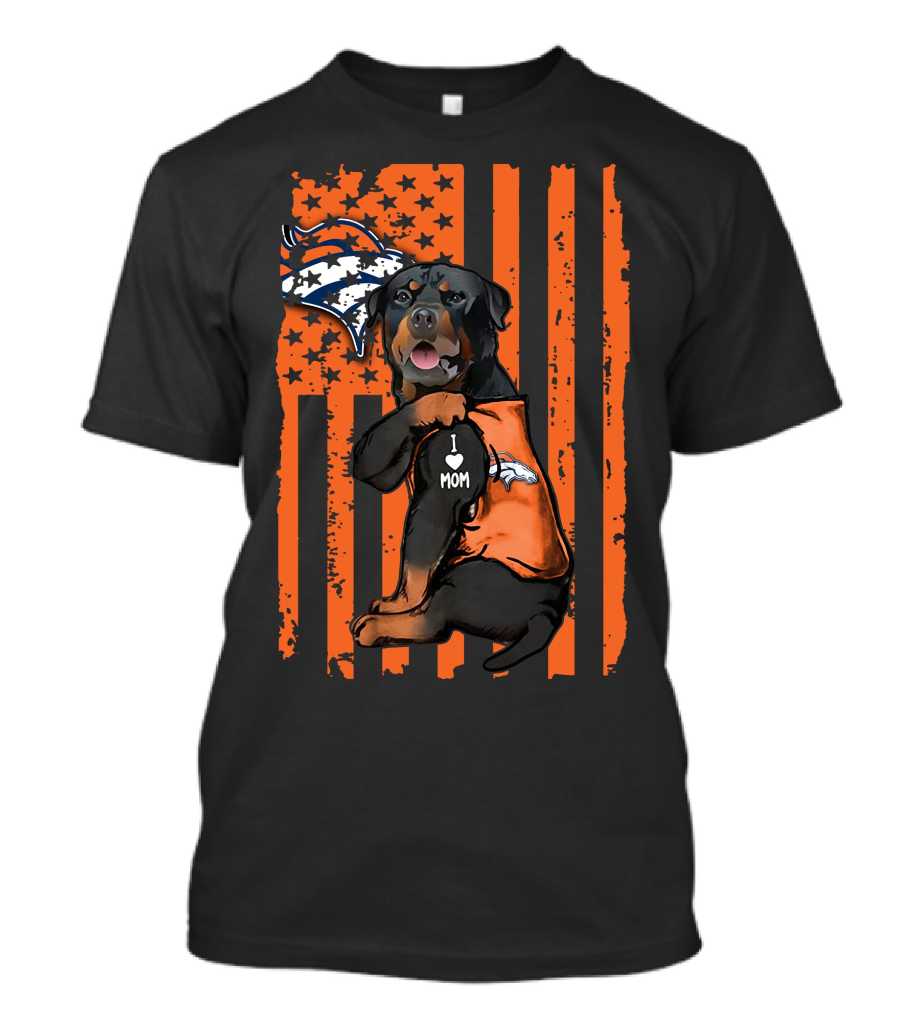 Rottweiler I Love Mom Denver Broncos T-Shirt