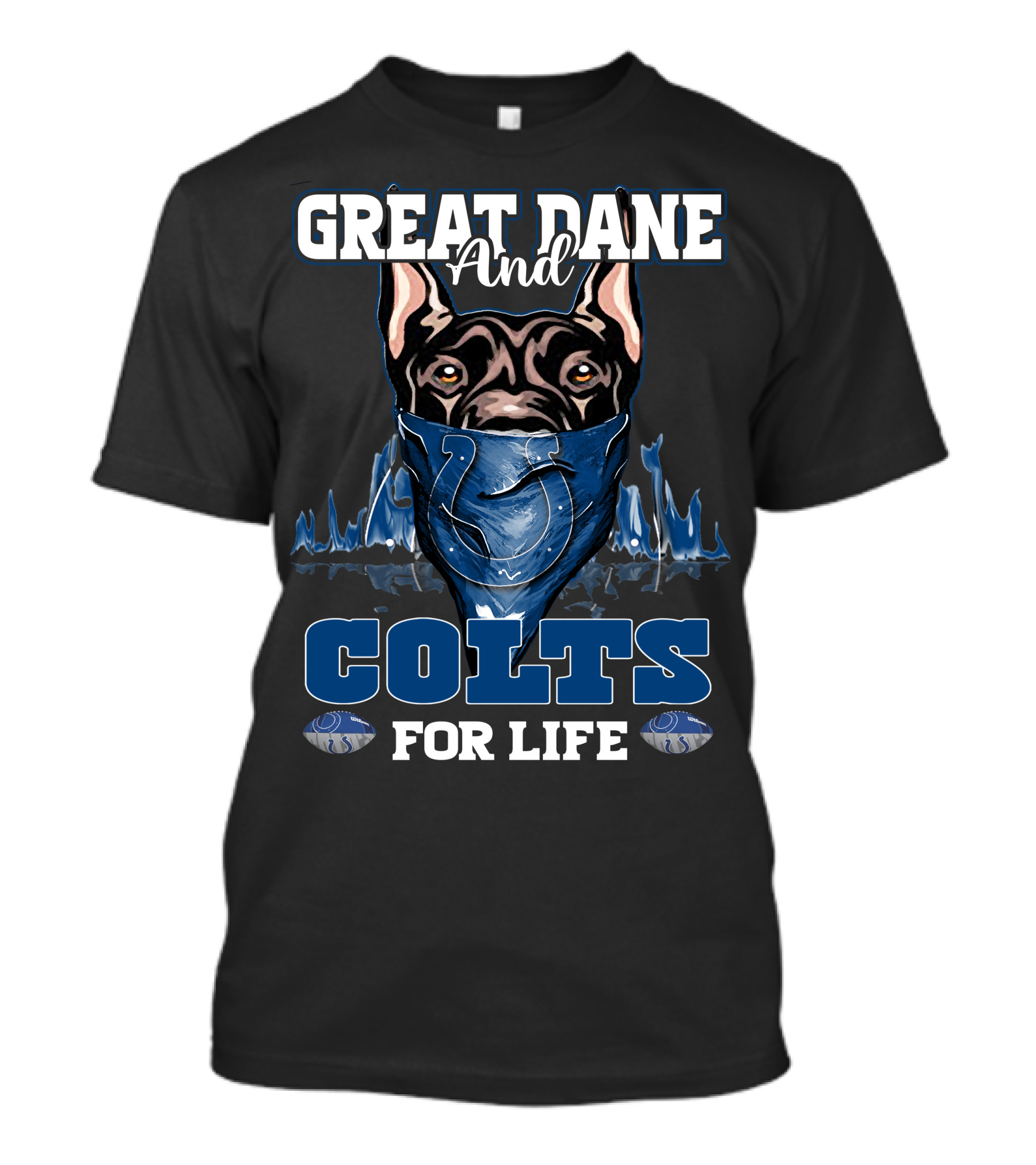 Great Dane And Colts For Life Indianapolis T-Shirt