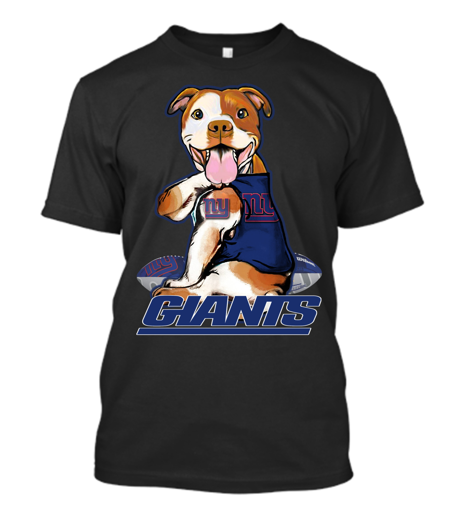 Pitbull New York Giants Pup Enthusiast T-Shirt