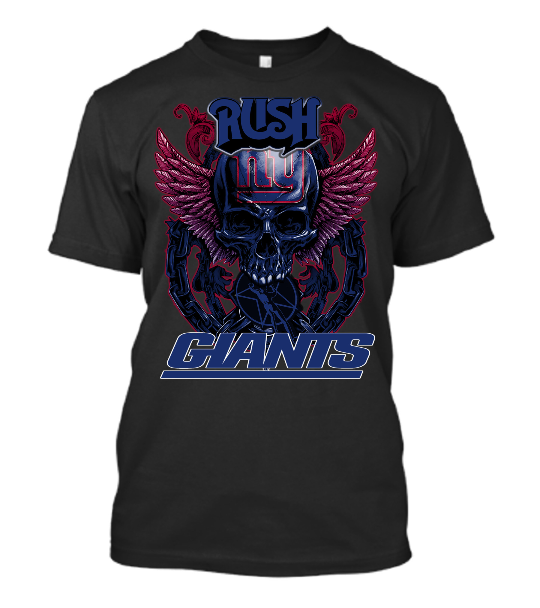 Rush Ny Giants Skull With Wings T-Shirt