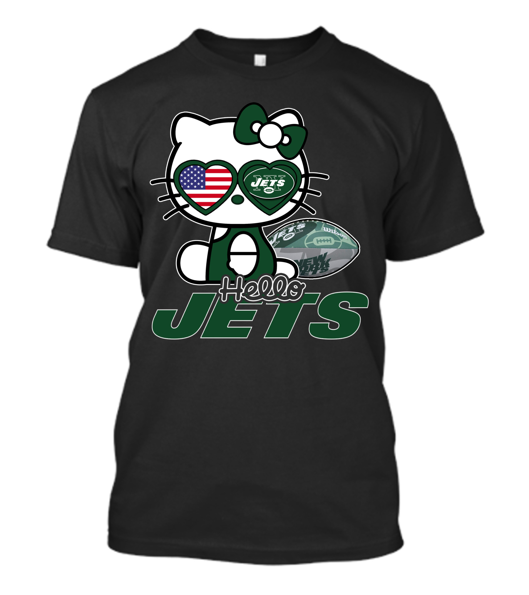 Hello Kitty Jets American Flag Football T-Shirt