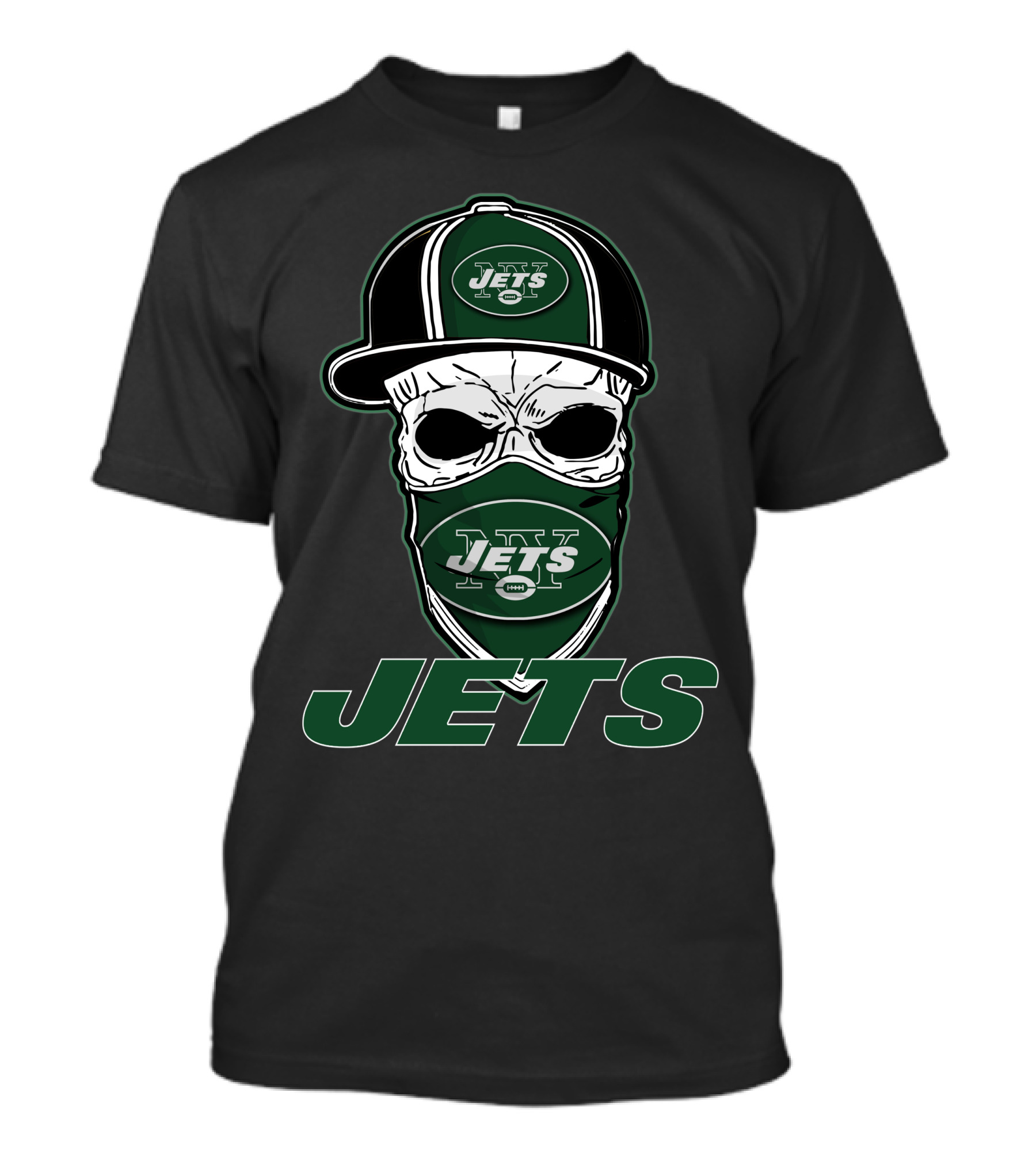 Skull Hat Jets Mask Logo New York Jets T-Shirt