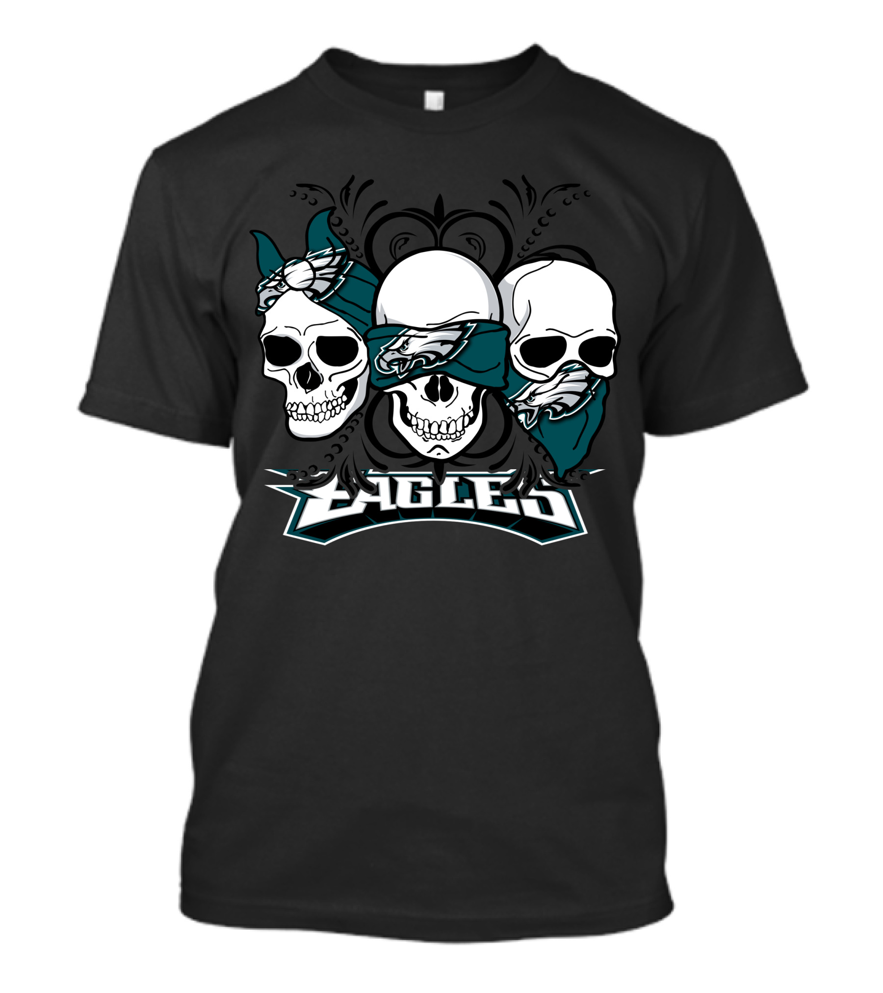Eagles Three Skull Bandana T-Shirt