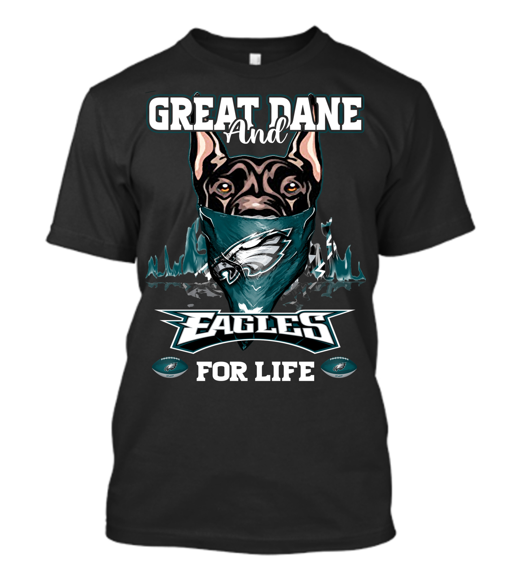 Great Dane And Eagles For Life T-Shirt