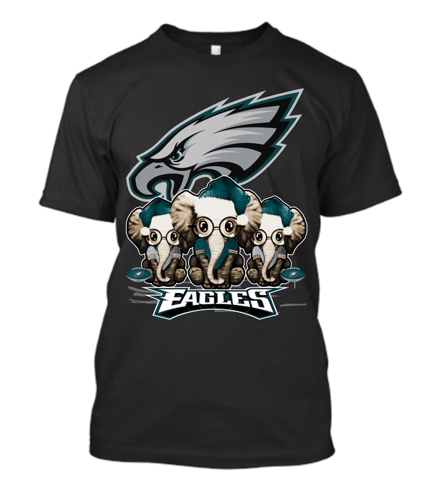 Philadelphia Eagles Elephan Xmas Holiday Spirit T-Shirt