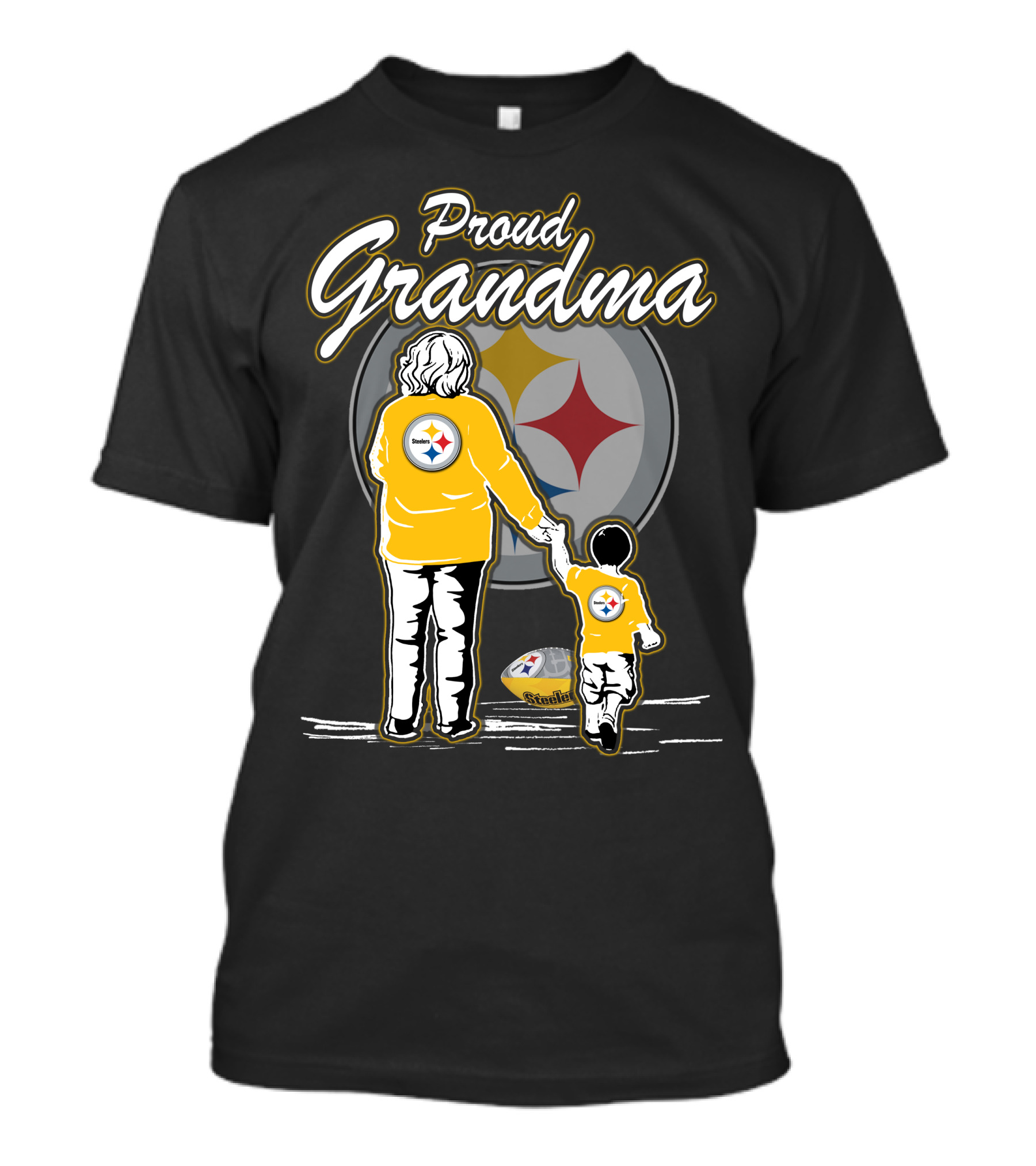 Proud Grandma Pittsburgh Steelers Football Family Fan T-Shirt
