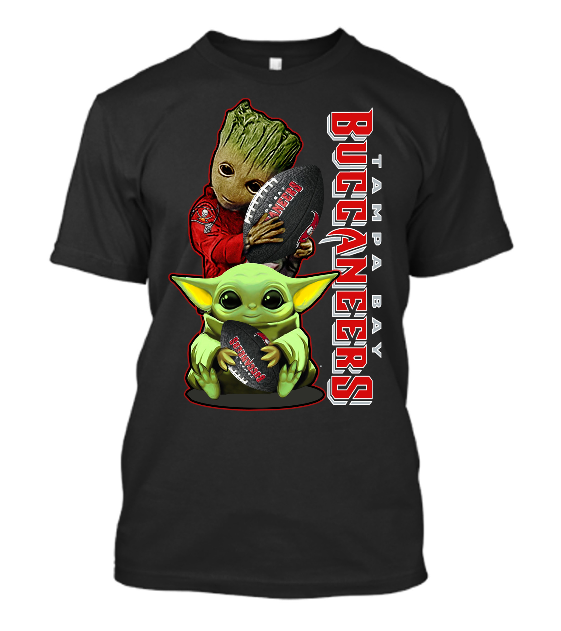 Grzd Tampa Bay Buccaneers Groot Baby Yoda Football T-Shirt