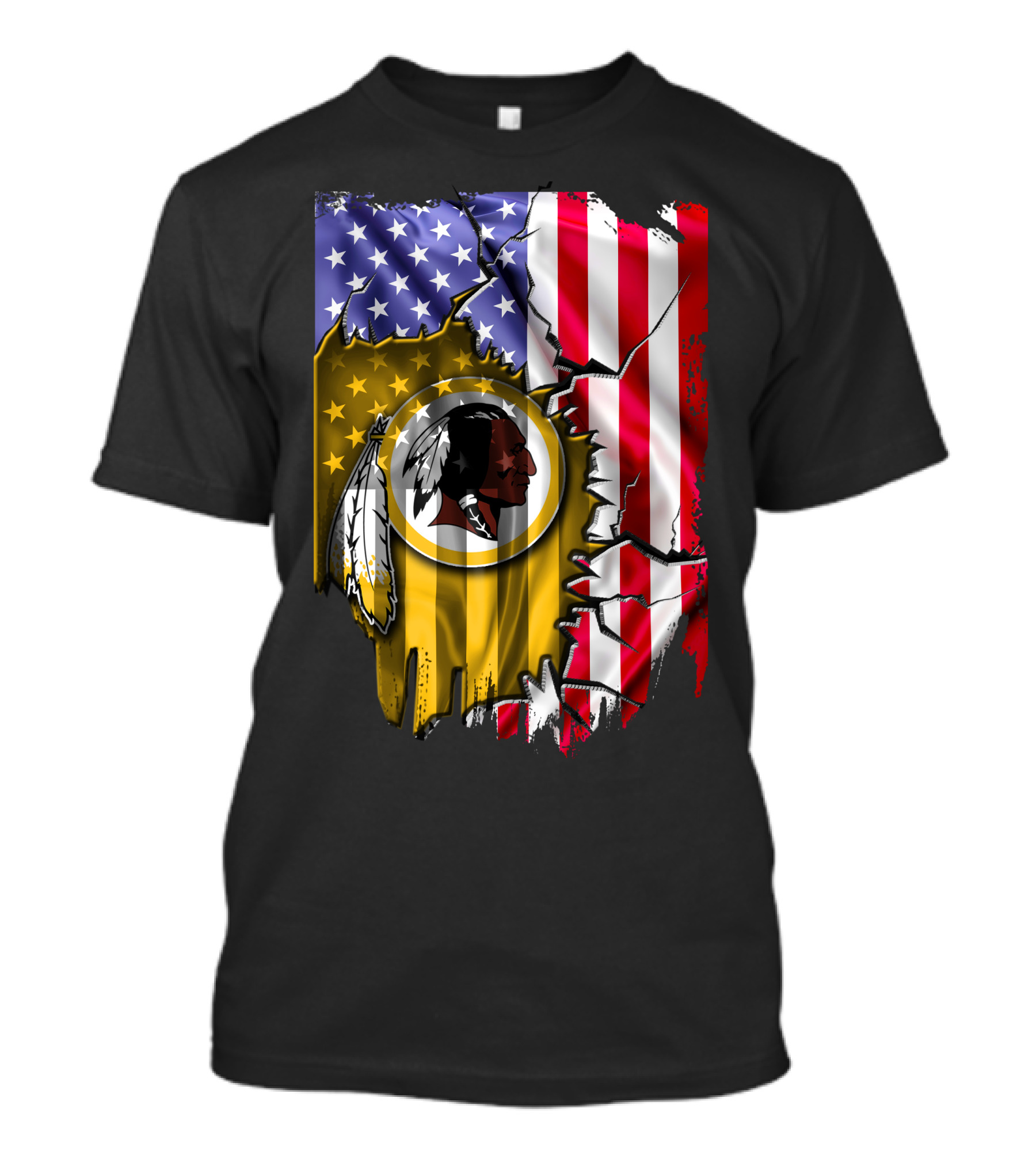 Flag V2 Washington Redskins American Flag Vintage T-Shirt
