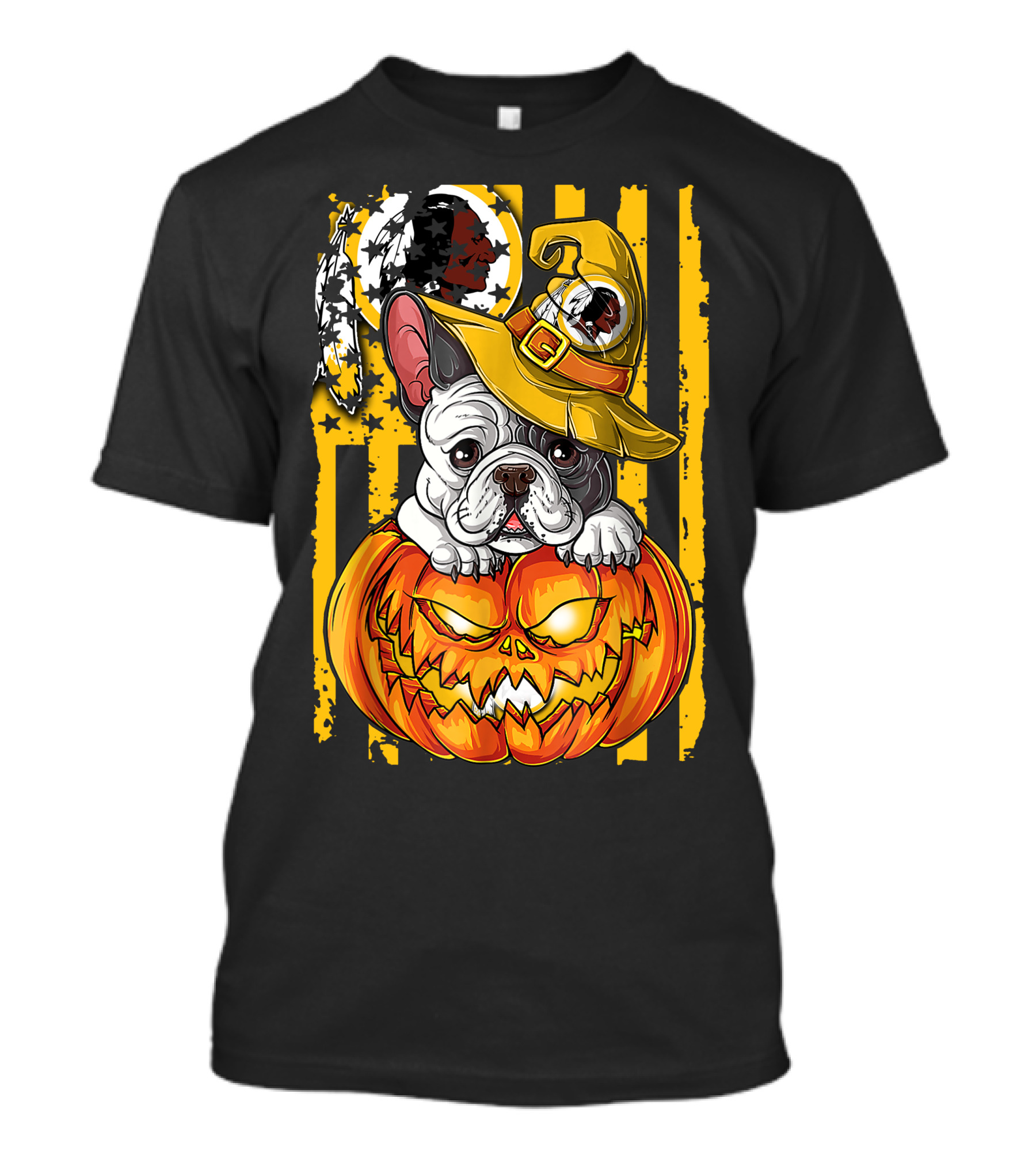 Hlw Washington Redskins Bulldog Halloween Pumpkin T-Shirt