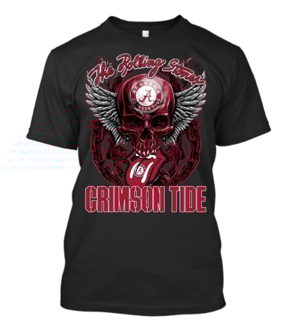 The Rolling Stones Alabama Crimson Tide Skull With Wings And Tongue T-Shirt