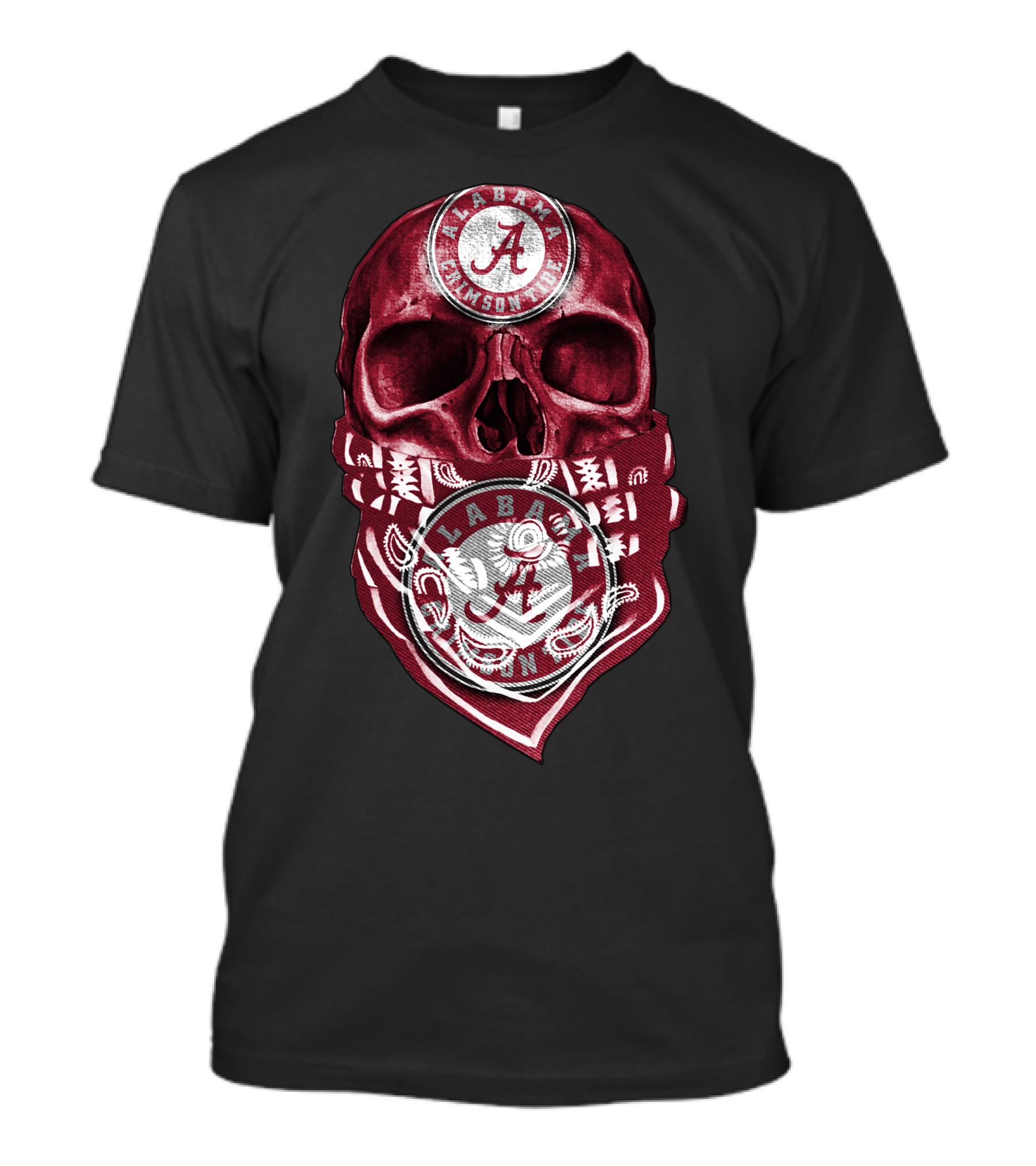 Skull Alabama Crimson Tide Bandana T-Shirt