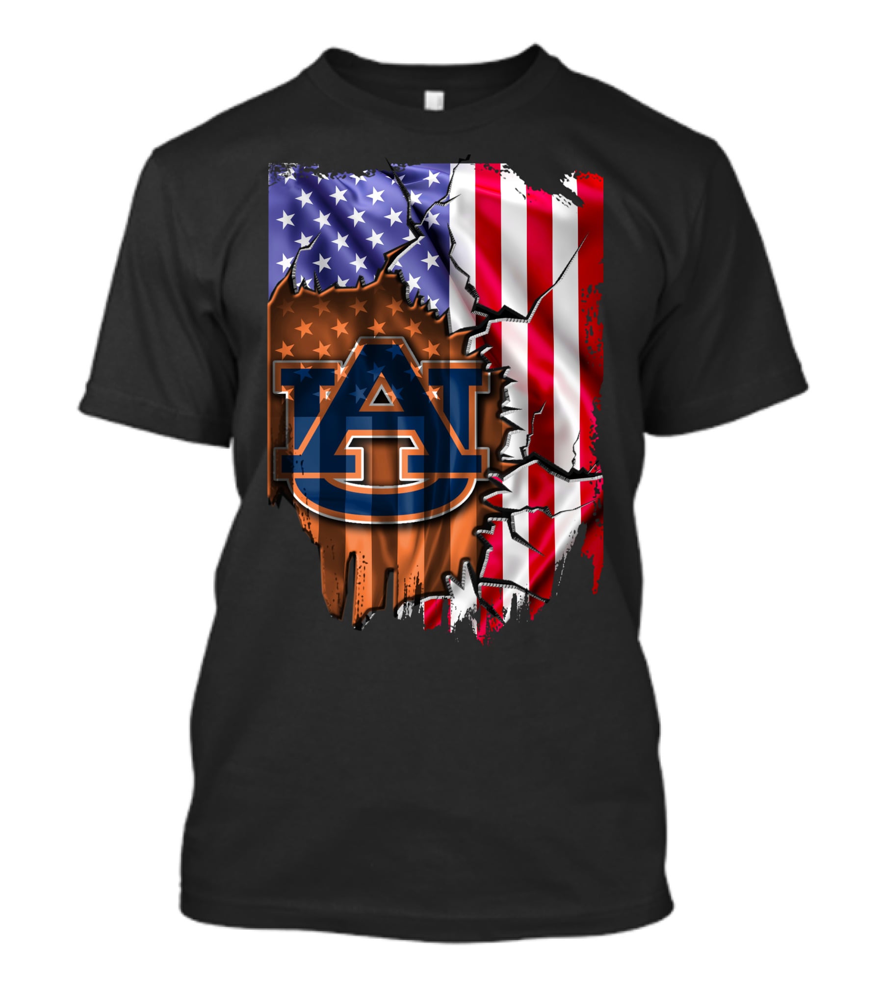 Flag V2 Auburn Tigers American Flag Vintage Style T-Shirt