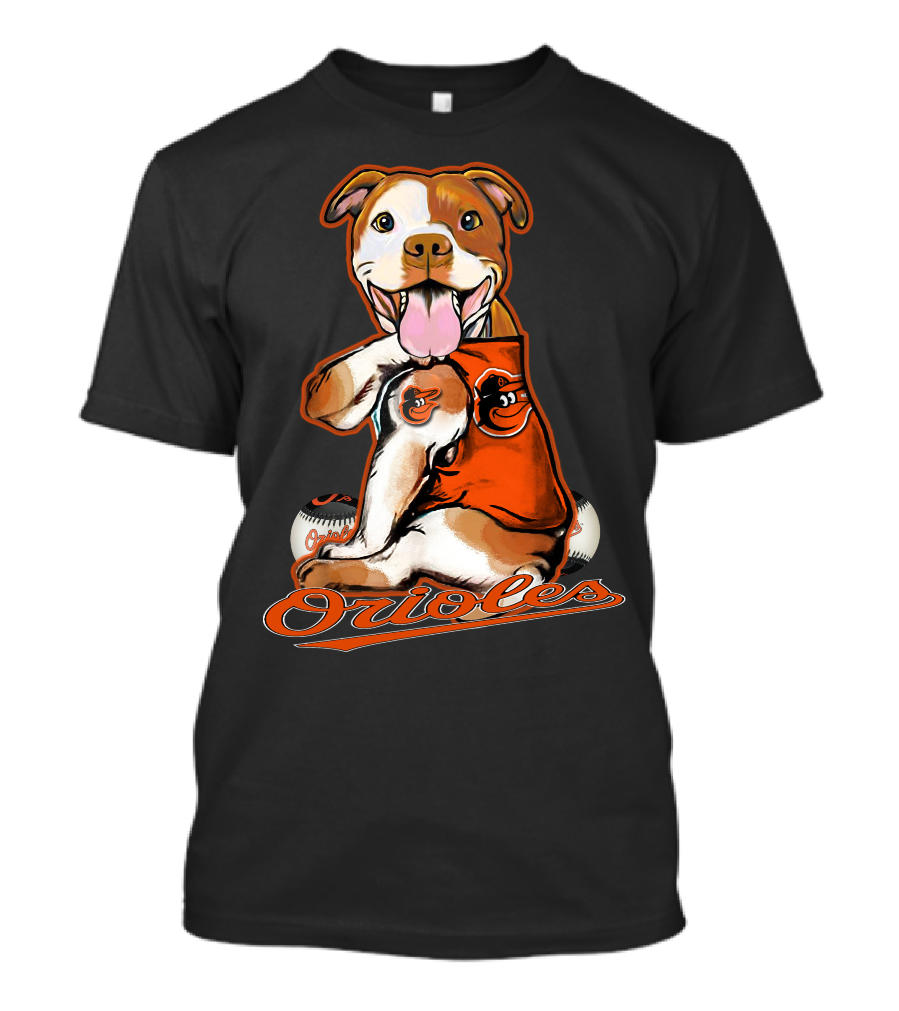 Pittbull Orioles Baseball Team Mascot T-Shirt