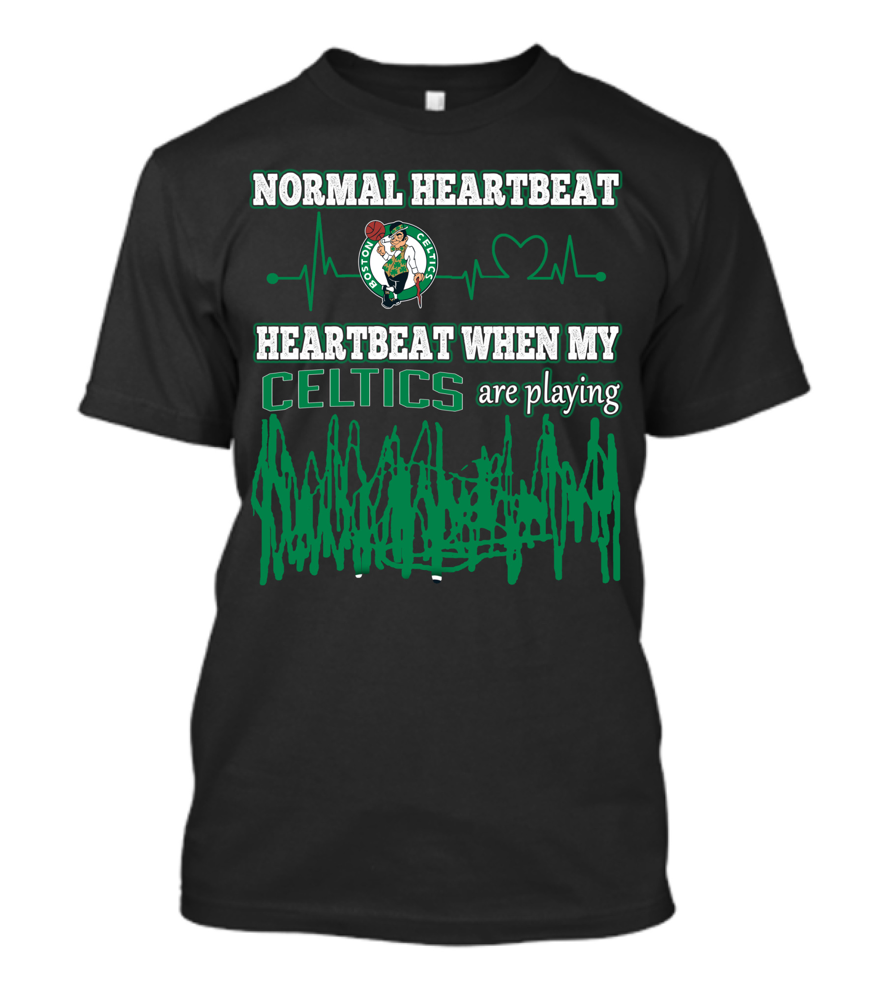 Normal Heartbeat Heartbeat When My Celtics Are Playing Boston Celtics T-Shirt