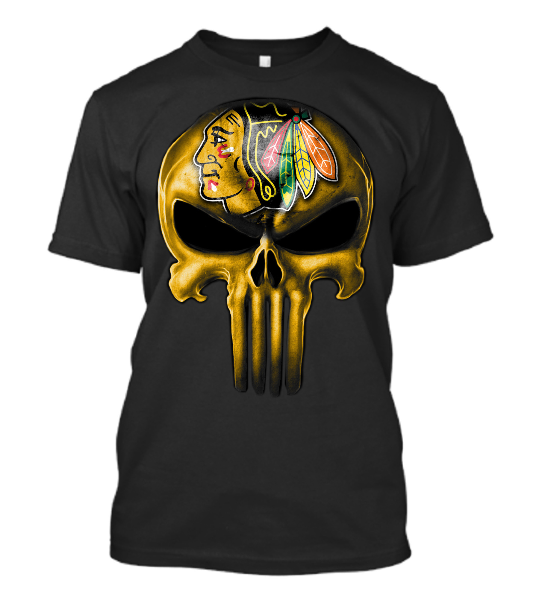 Skull Chicago Blackhawks Punisher Fusion T-Shirt