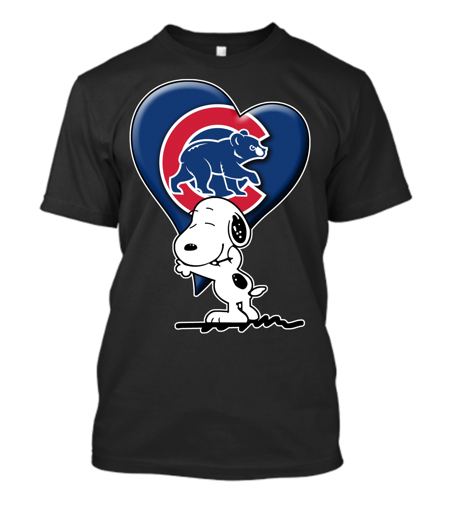 Snp V1 Chicago Cubs Snoopy Heart Hug T-Shirt