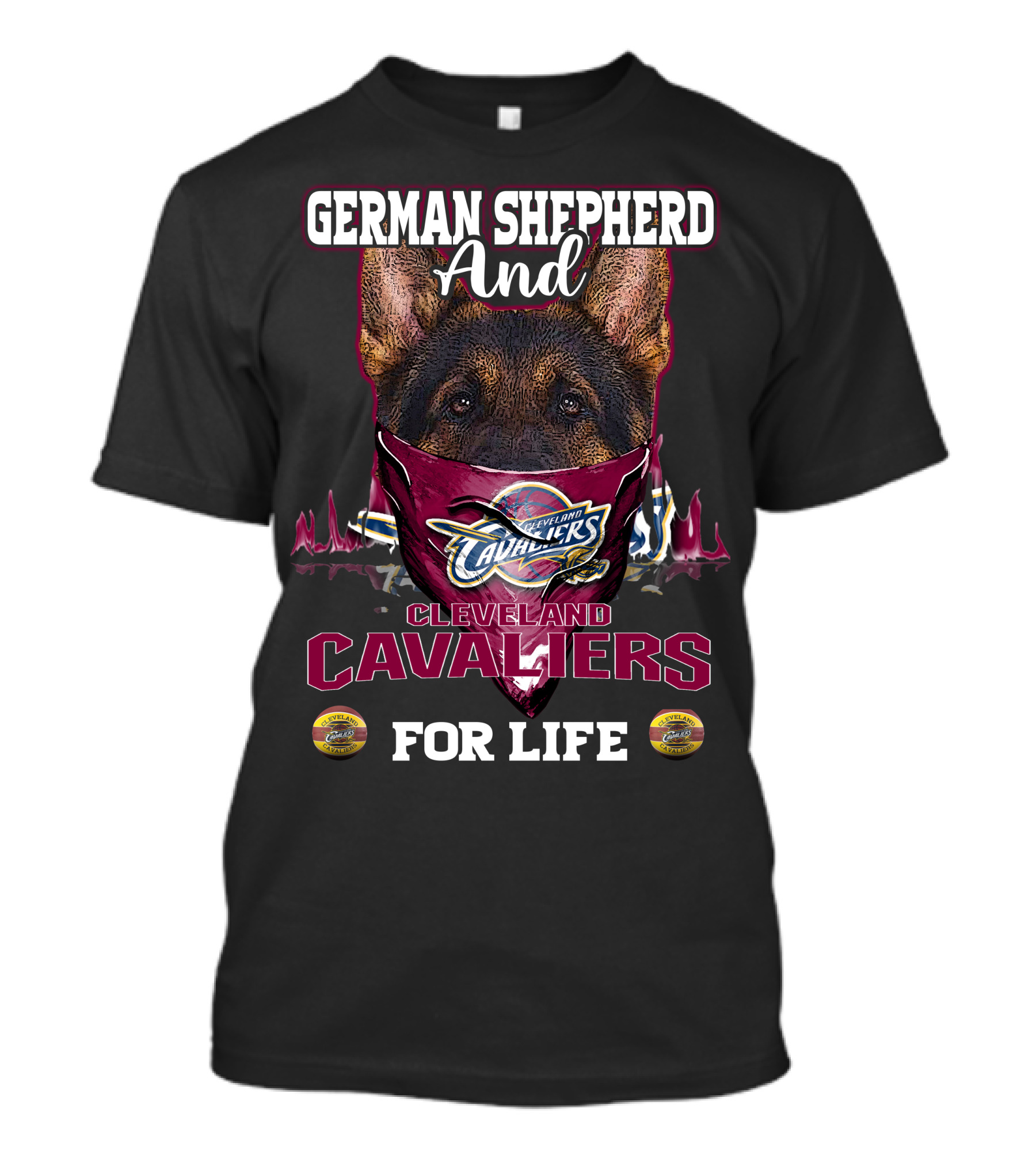 German Shepherd And Cleveland Cavaliers For Life T-Shirt