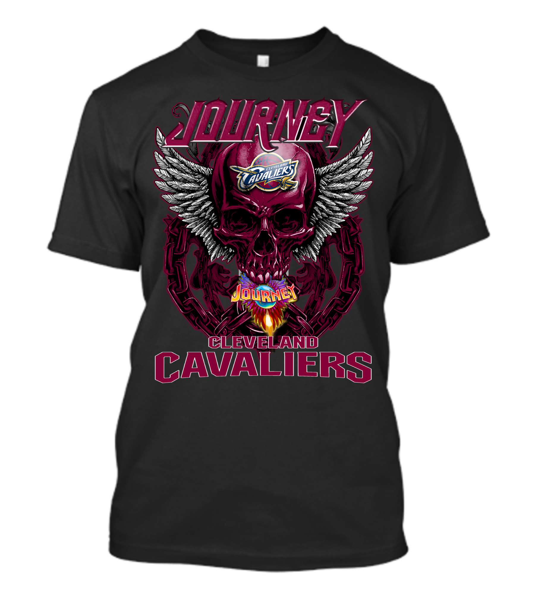 Journey Cleveland Cavaliers Skull Wings T-Shirt