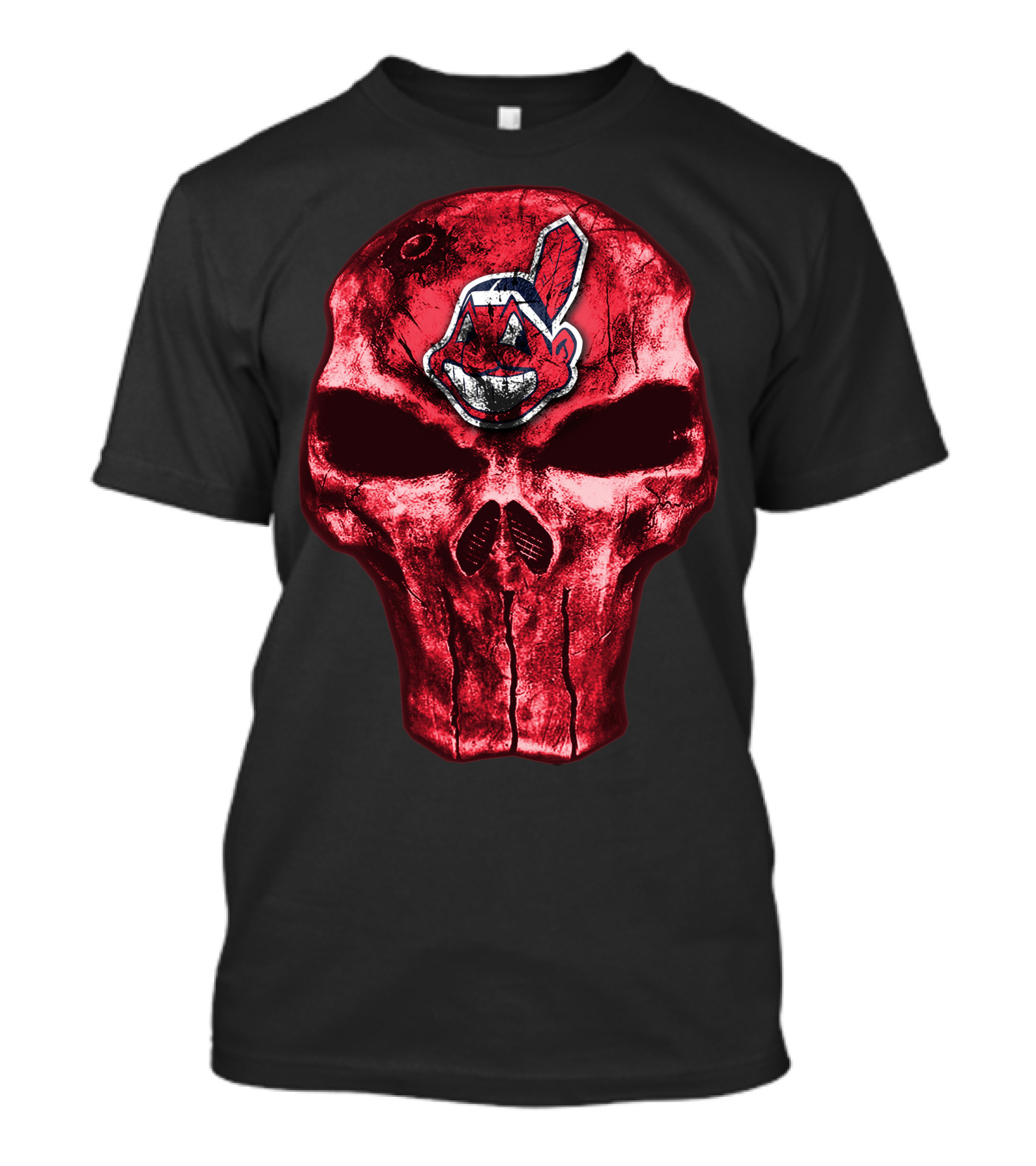 Skull With Chief Wahoo Cleveland Indians T-Shirt