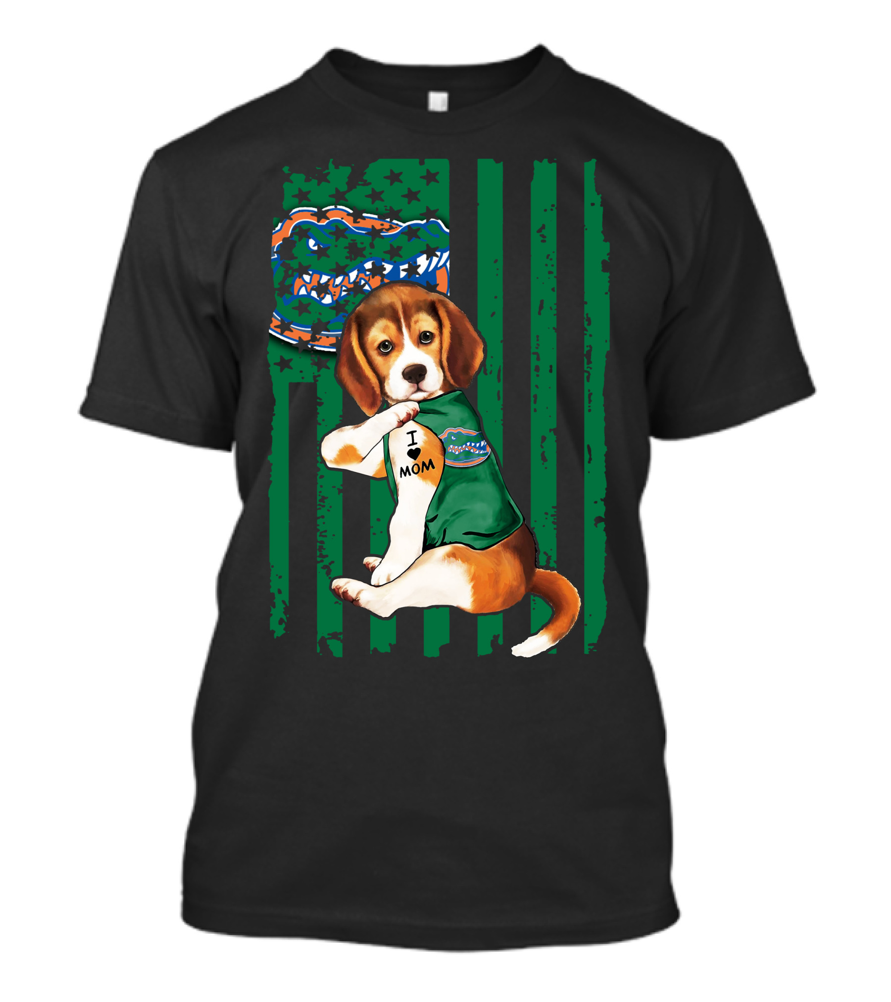 Beagle I Love Mom Florida Gators Flag T-Shirt
