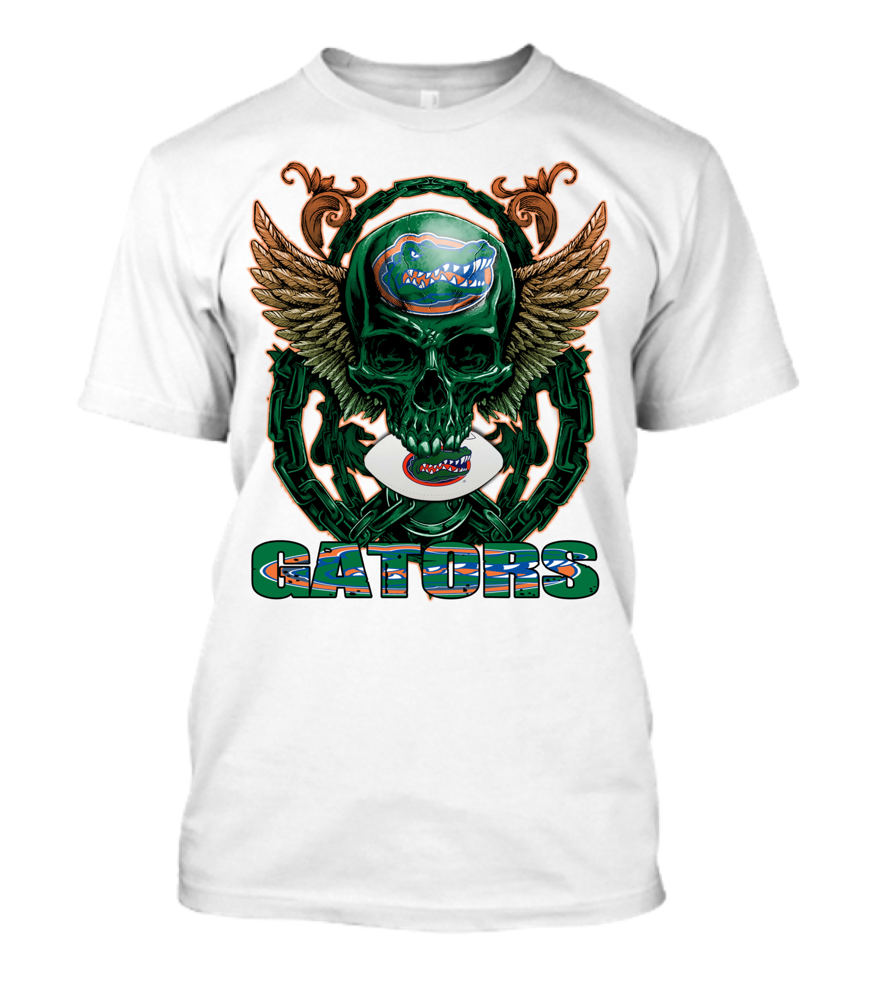 Gators Skullfb Winged Emblem Florida Gators T-Shirt