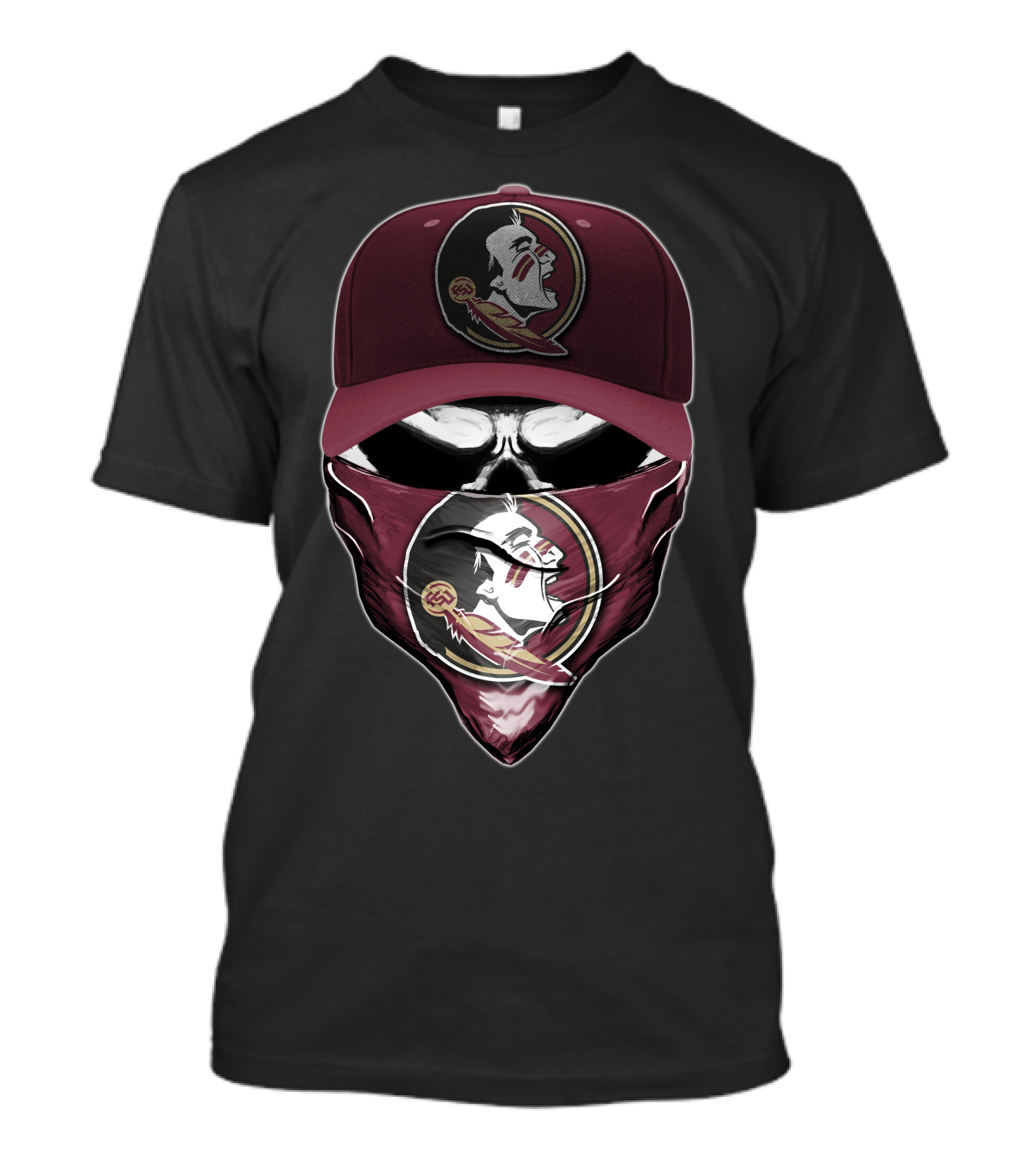 Florida State Seminoles Skull Bandana And Cap T-Shirt