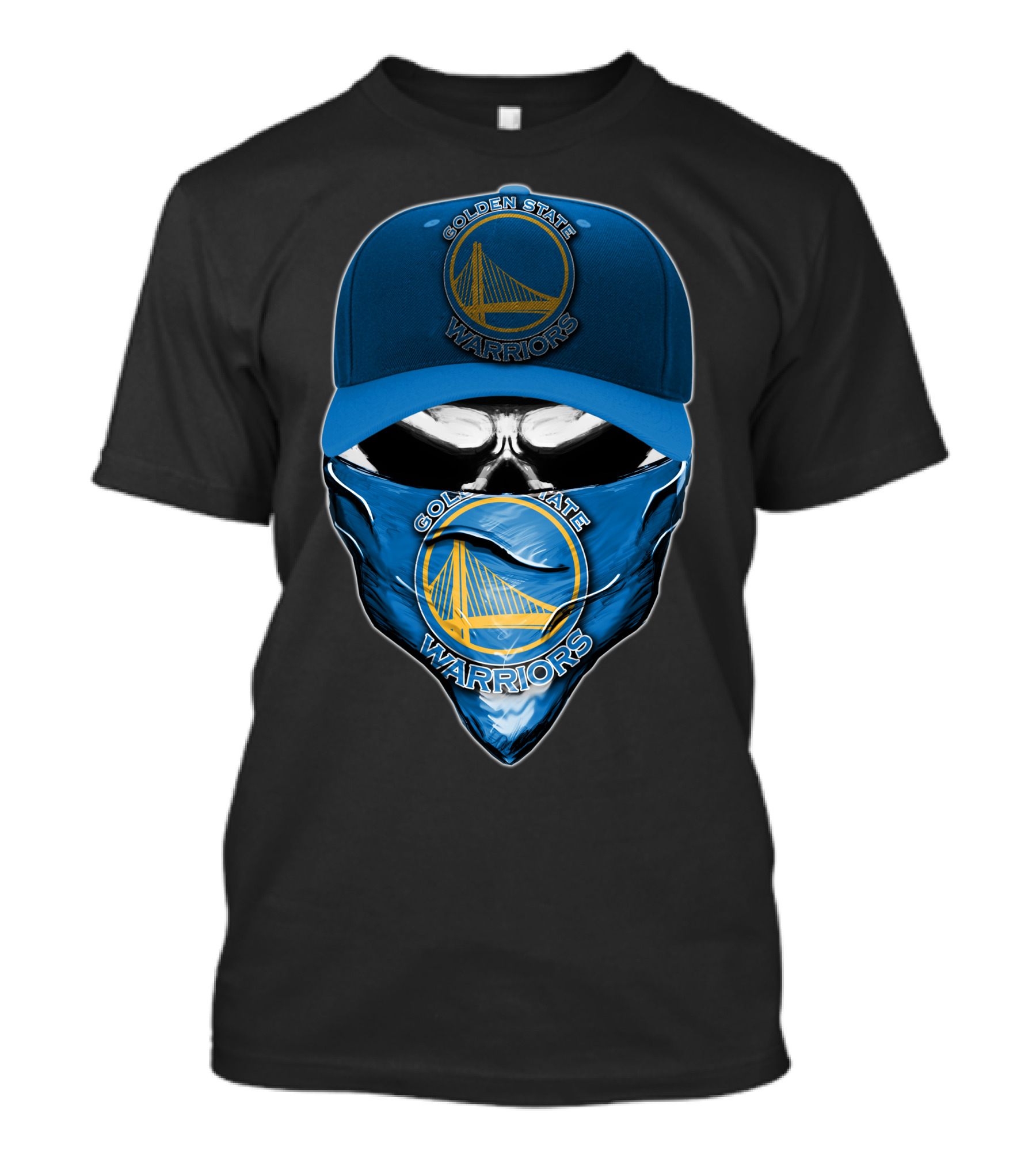 Golden State Warriors Skull V6 Bandana And Cap Combo T-Shirt