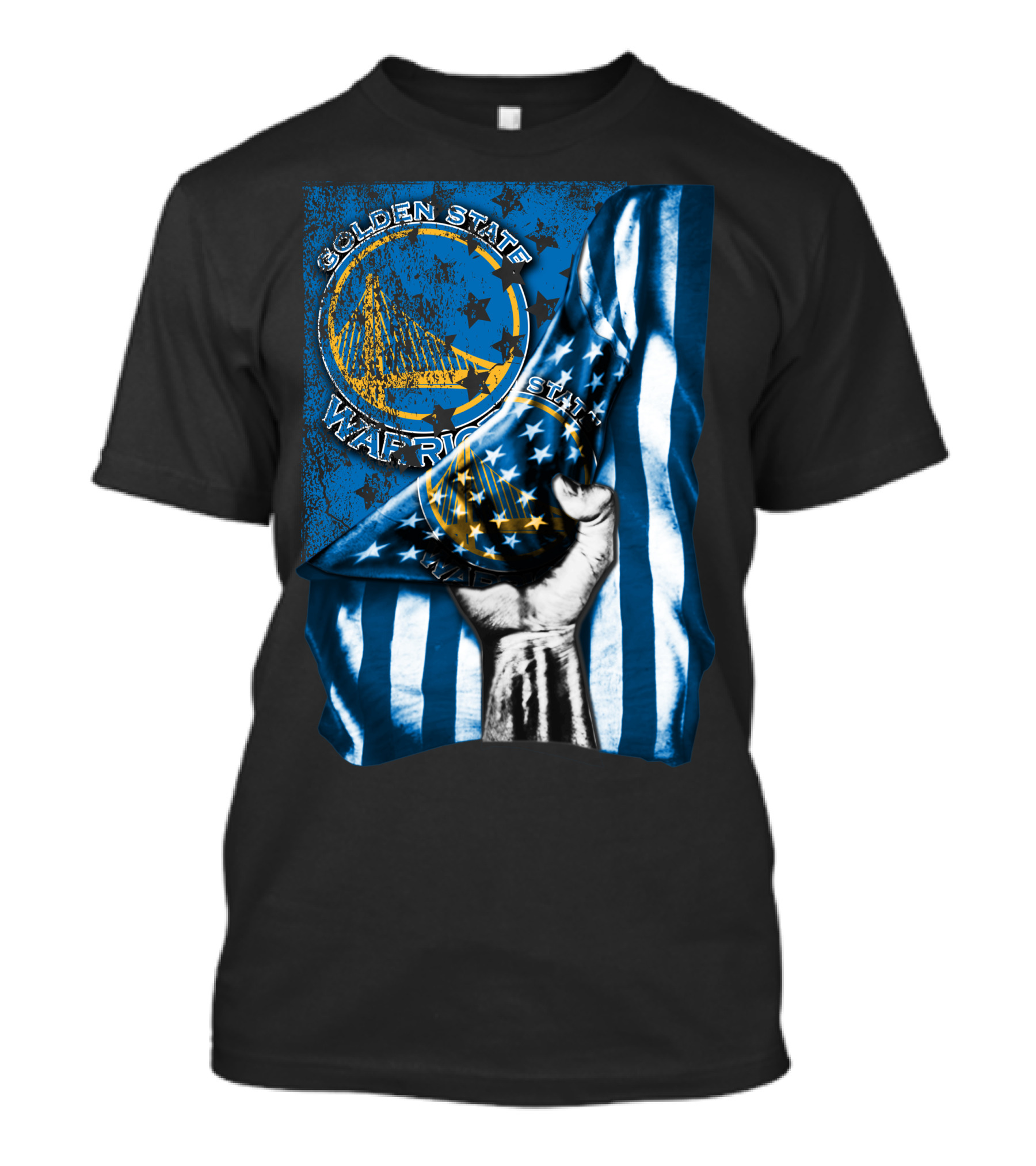Golden State Warriors Flag V1 Vintage Stars Blue Stripes Hand T-Shirt