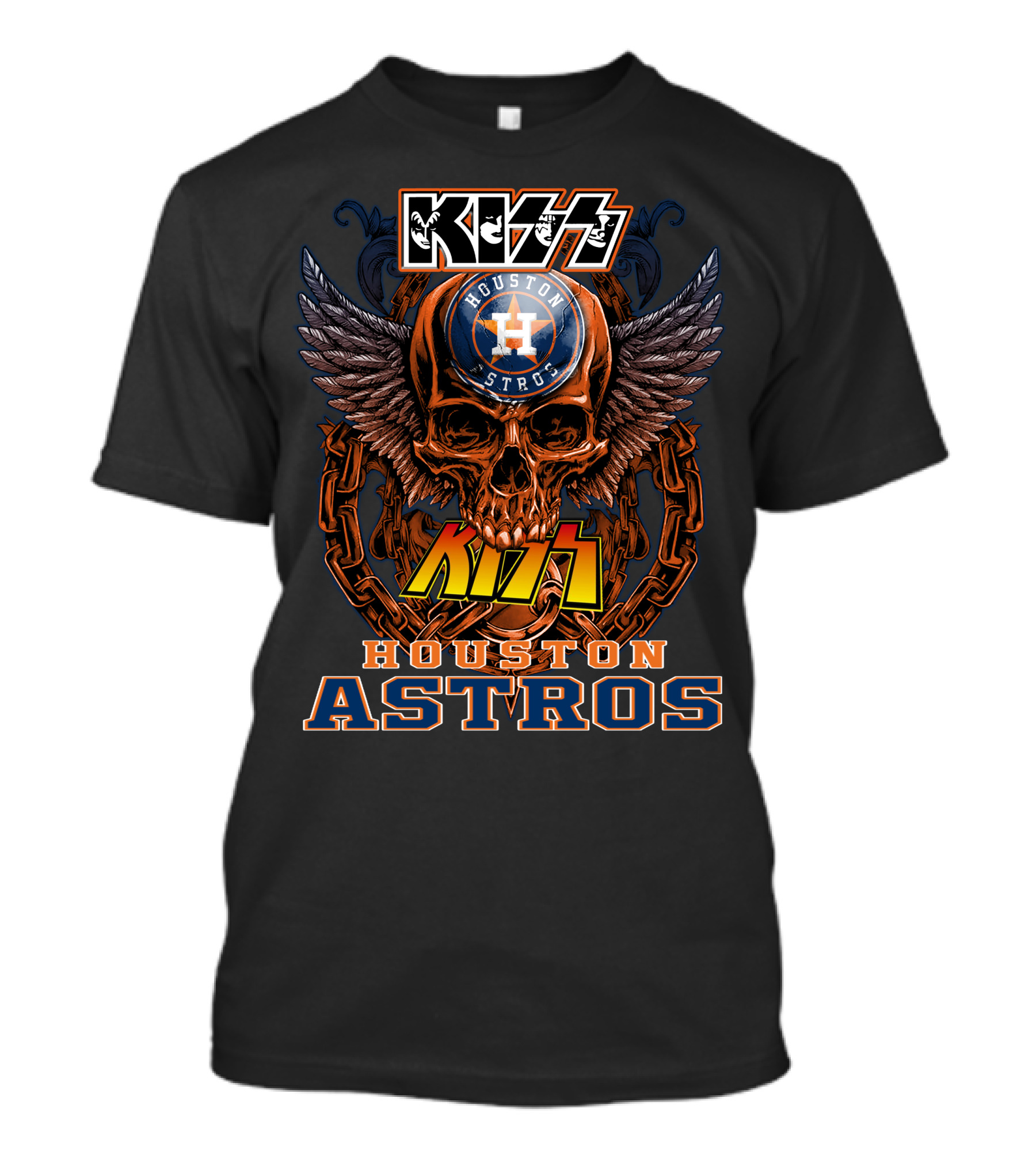 Kiss Houston Astros Skull Wings T-Shirt