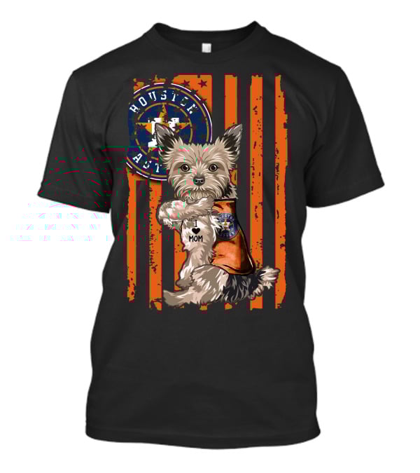 Houston Astros Yorkshire Terrier Fan 'I Love Mom' T-Shirt