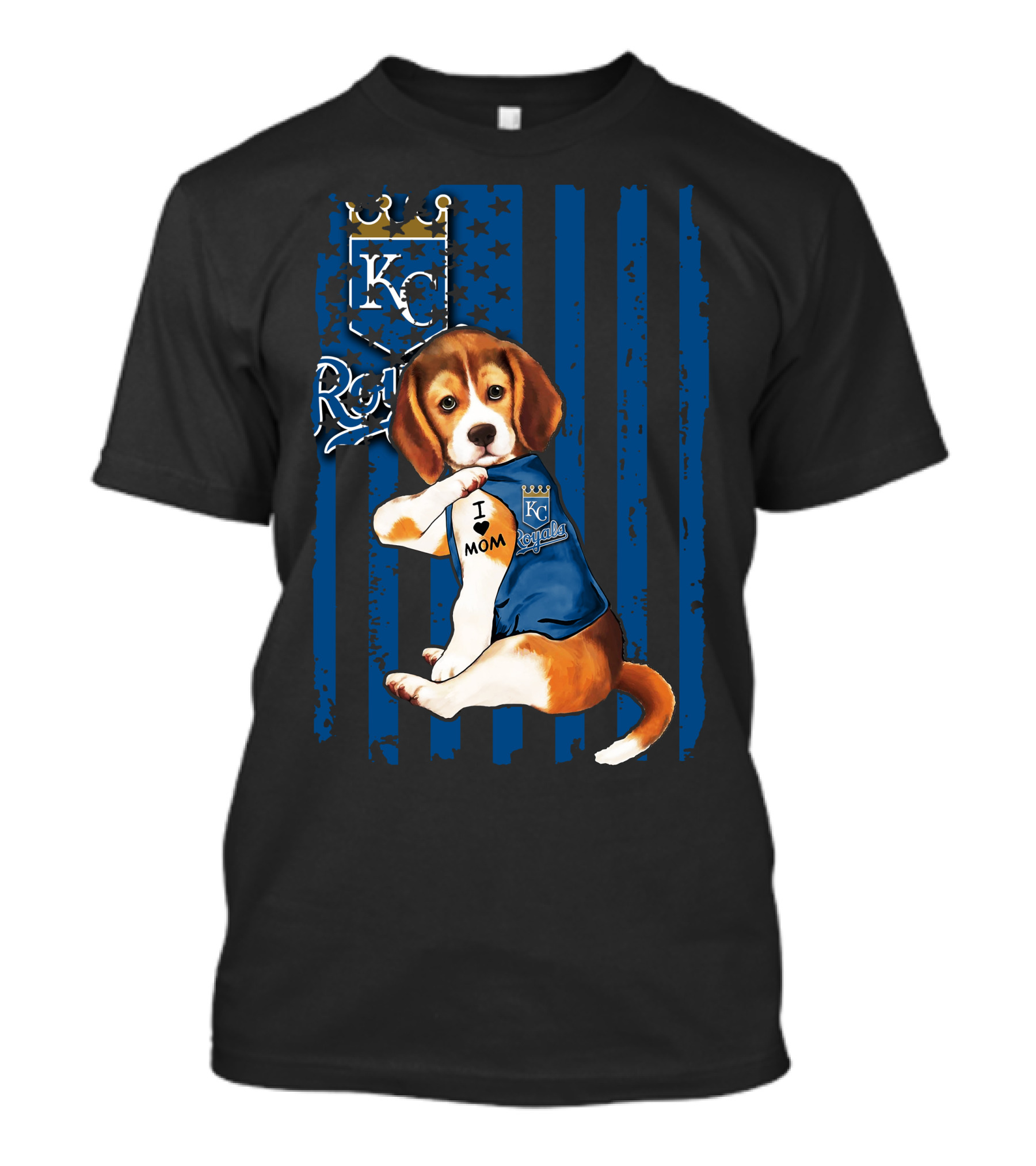 KC Royals Beagle I Love Mom T-Shirt