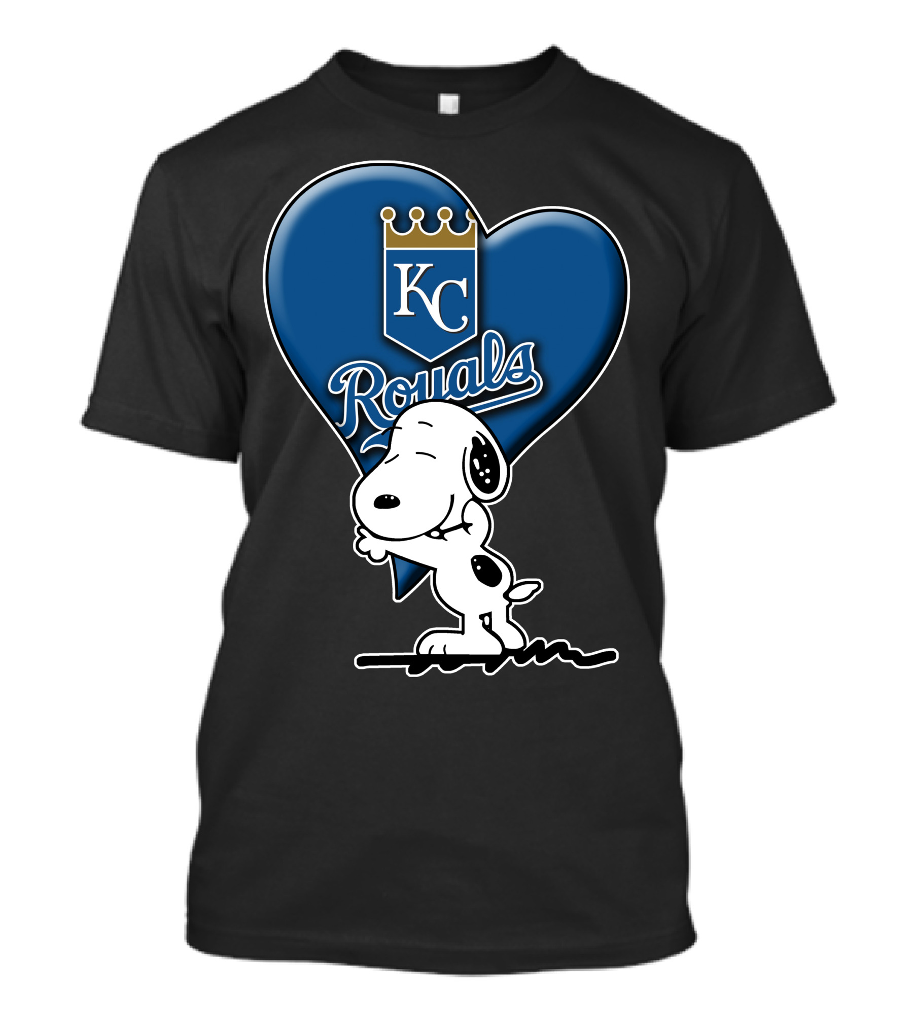 Snoopy Hugging Heart Kc Royals T-Shirt