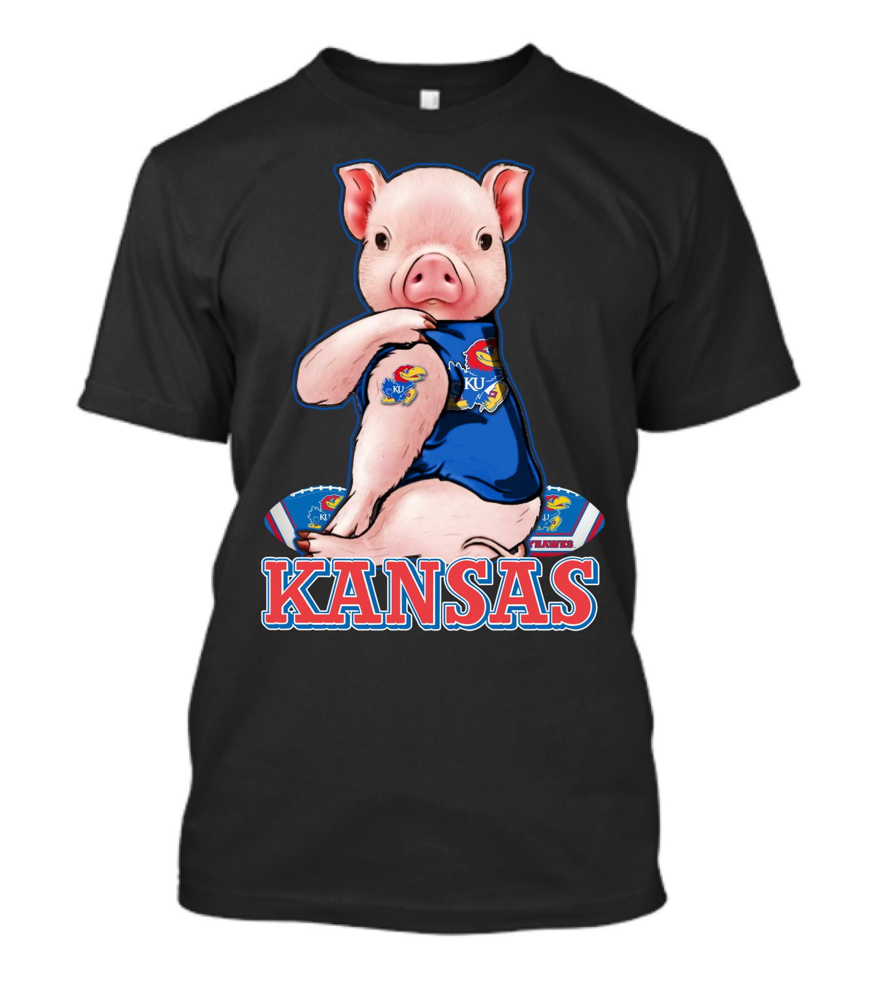 Kansas Pig Jayhawks KU Football Fan T-Shirt