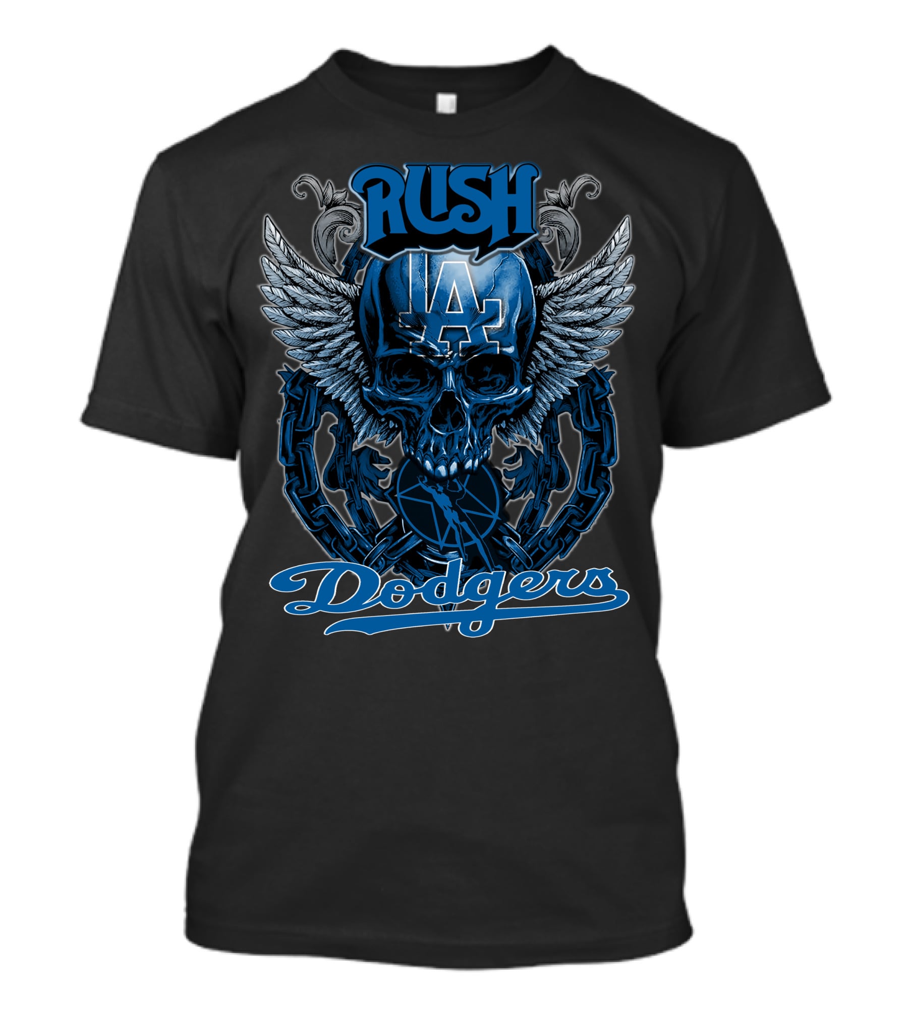 Rush LA Dodgers Skull Wings T-Shirt