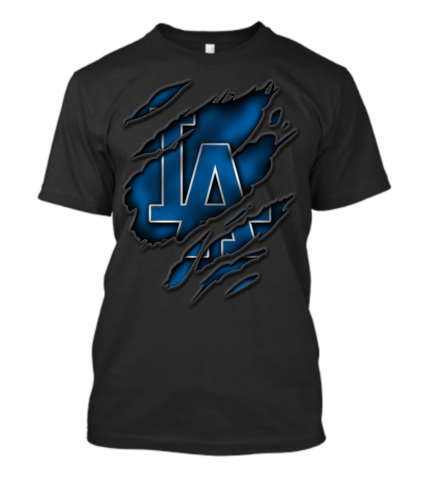 Torn Los Angeles Dodgers LA Logo Ripped Claw Marks T-Shirt