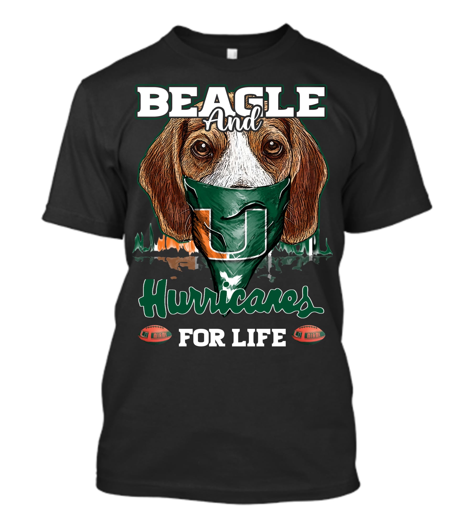 Beagle And Hurricanes For Life Miami Hurricanes U T-Shirt