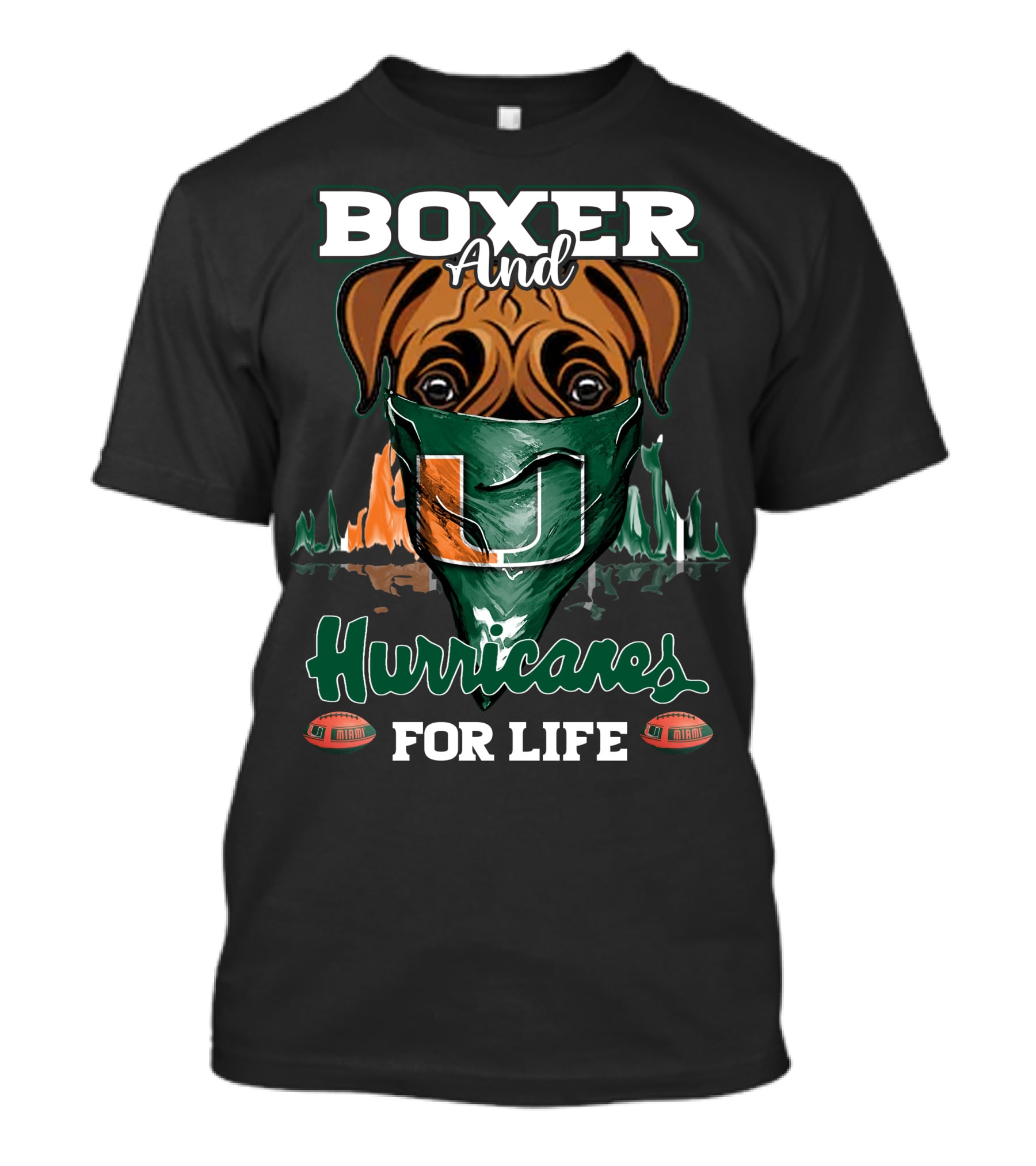 Boxer And Hurricanes For Life Miami T-Shirt