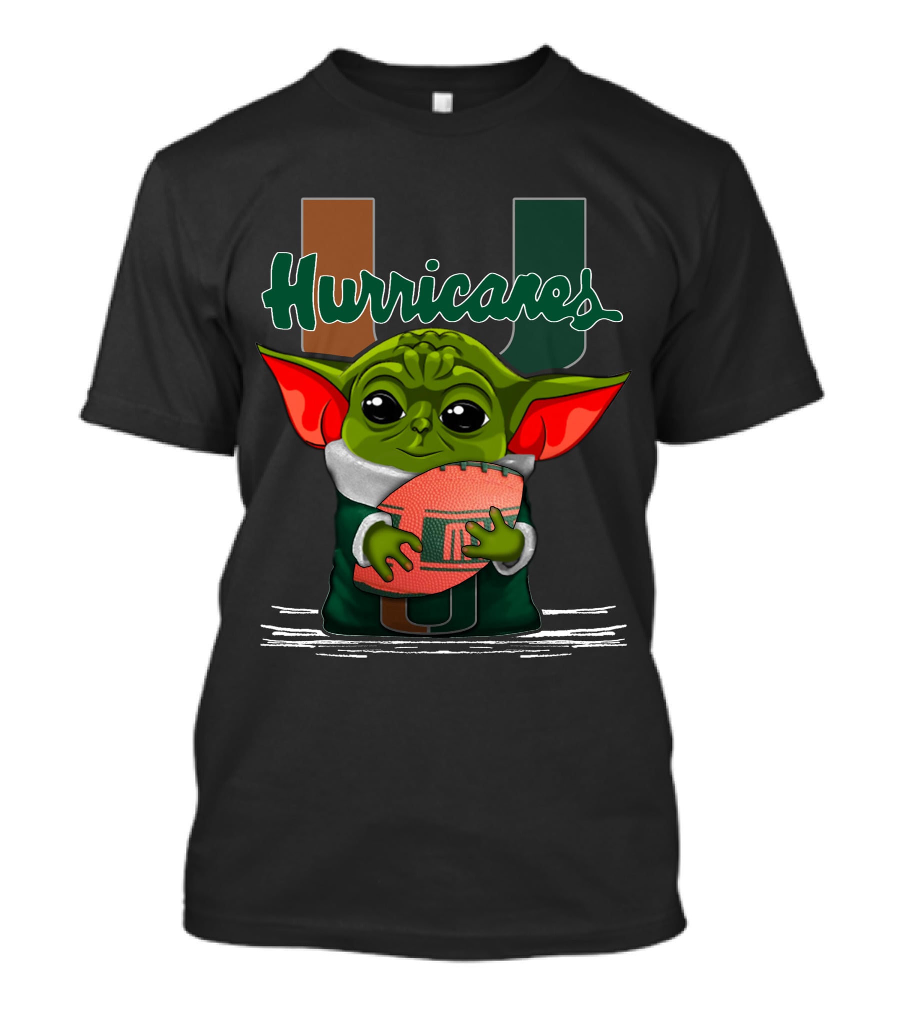 Yoda Miami Hurricanes Football Enthusiast T-Shirt