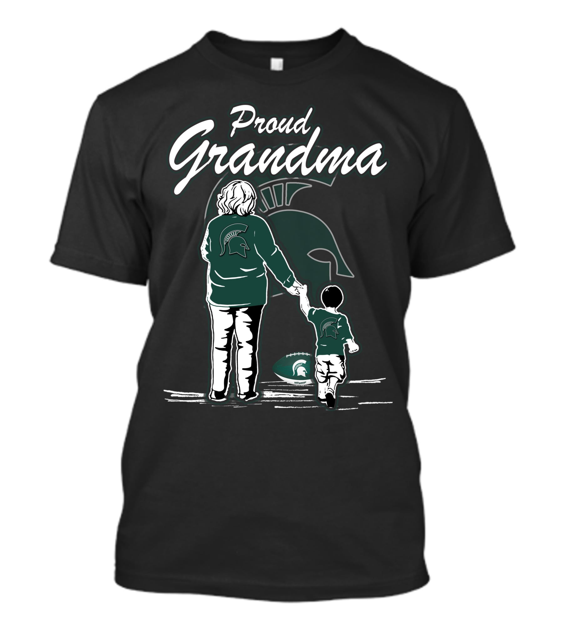 Proud Grandma Holding Hands Michigan State Spartans Football Fan T-Shirt
