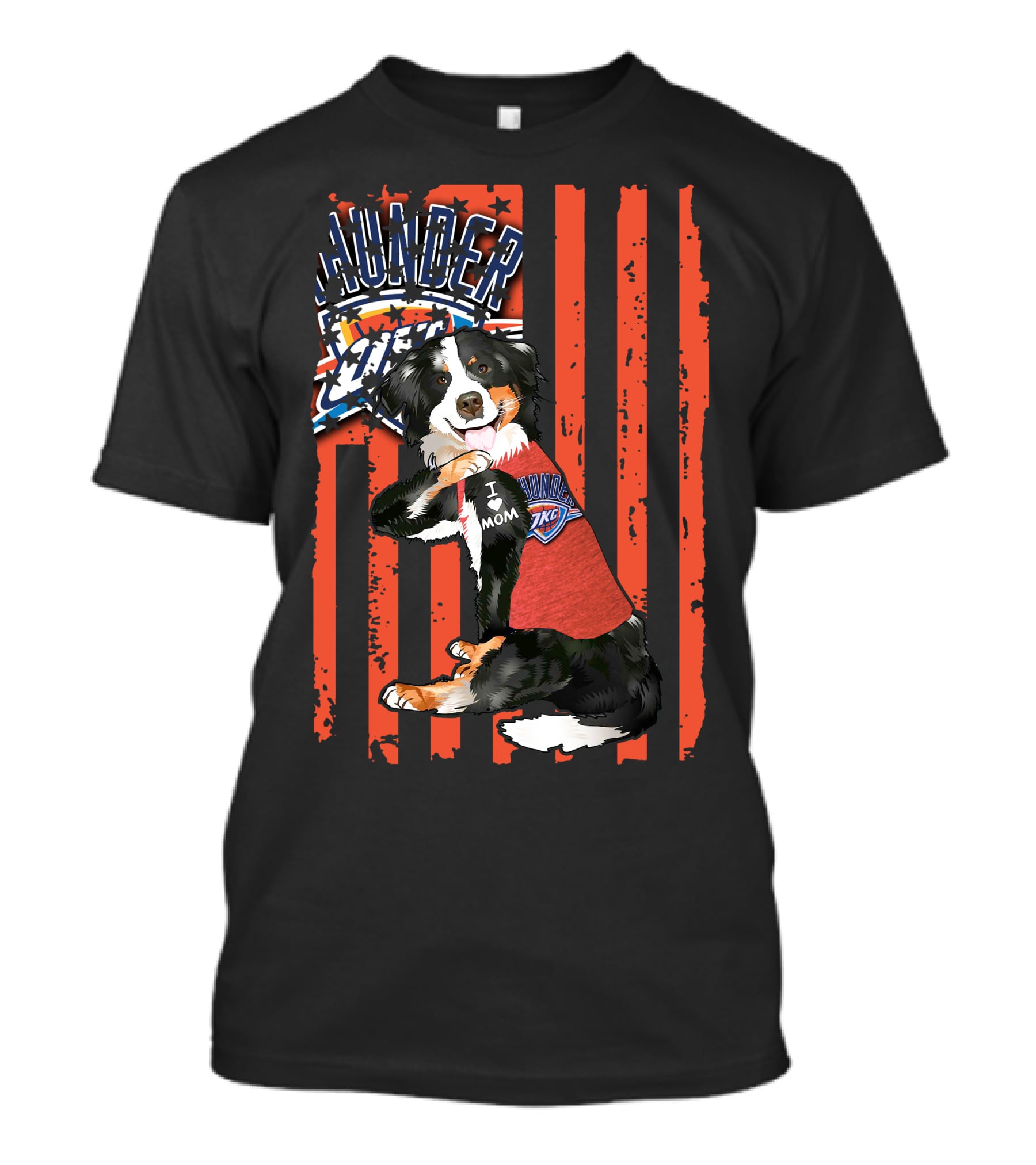Thunder Oklahoma City Border Collie I Love Mom T-Shirt