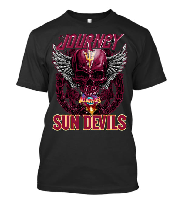 Journey Sun Devils Skull With Wings And Chains T-Shirt