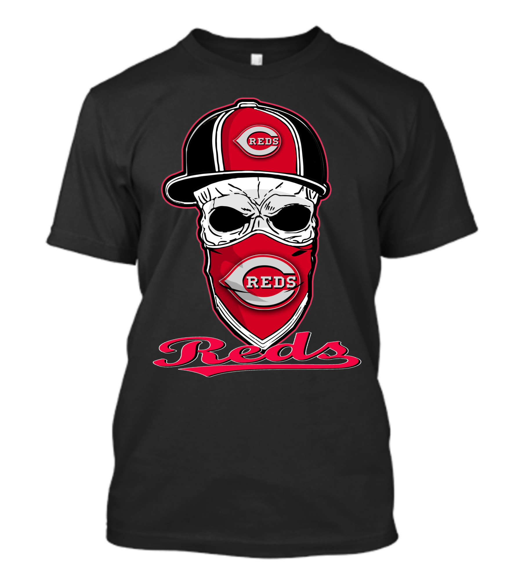 Reds Skull Hat Cincinnati Reds T-Shirt