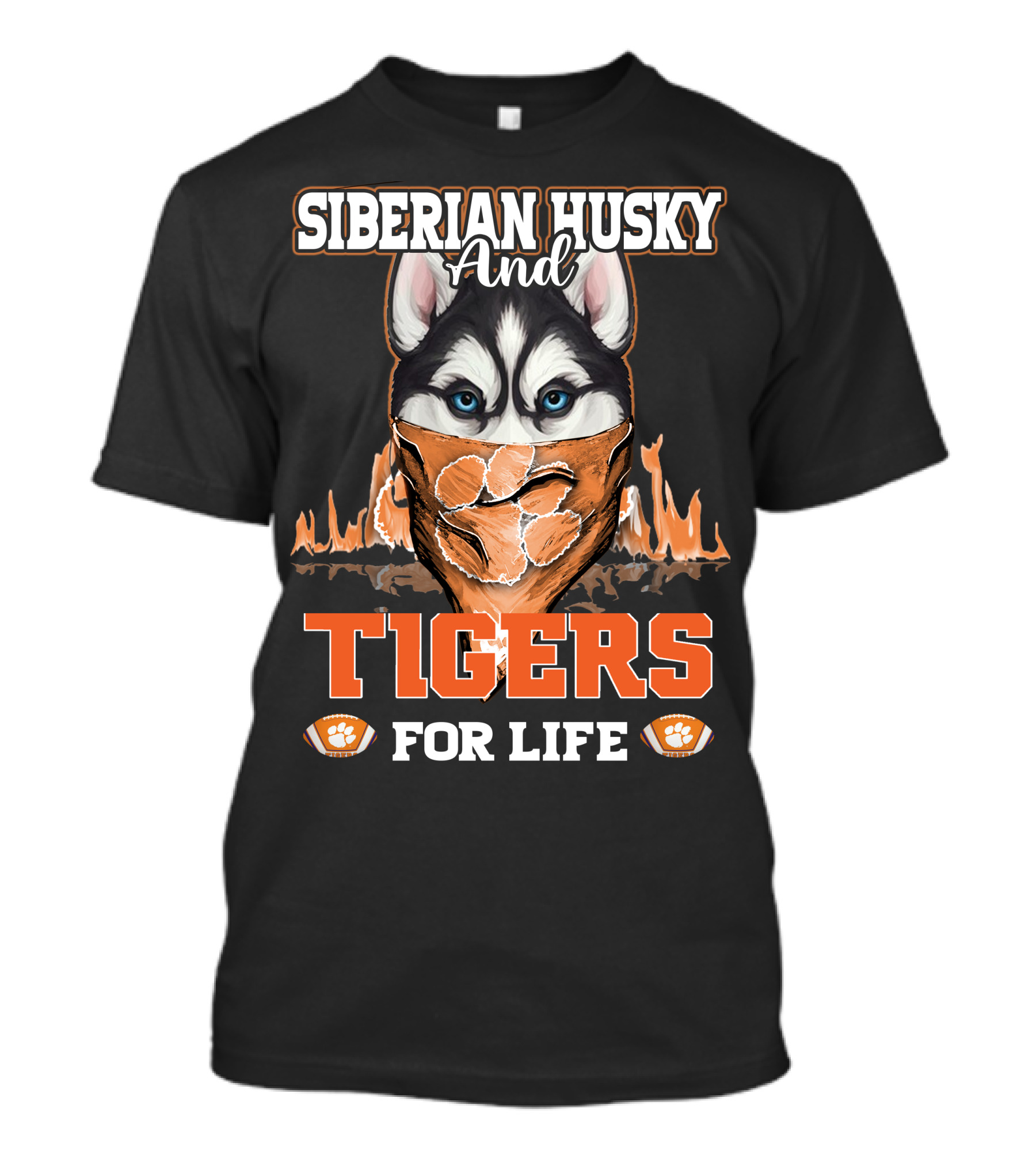 Siberian Husky And Tigers For Life T-Shirt