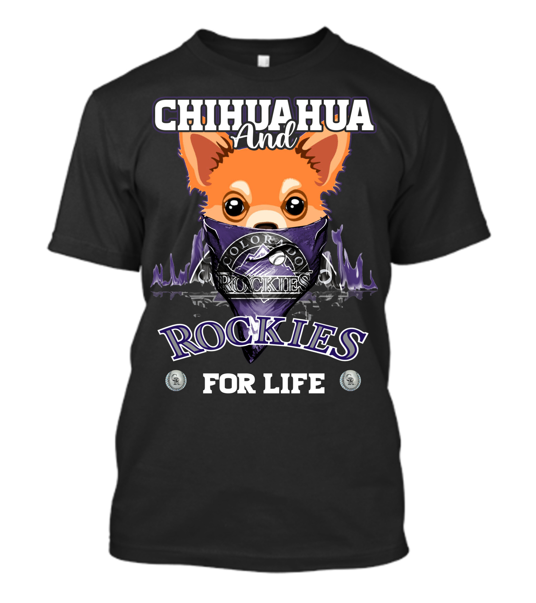 Chihuahua And Colorado Rockies For Life T-Shirt