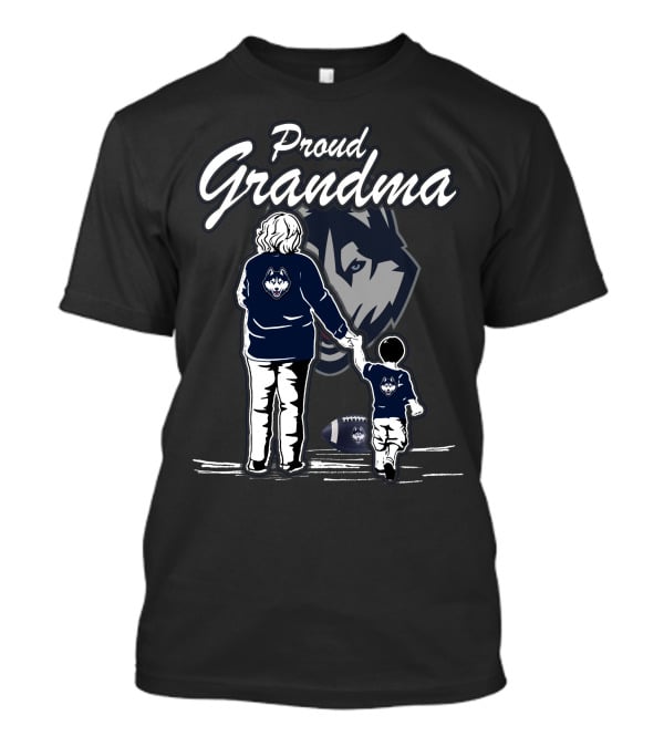 Proud Grandma Connecticut Huskies Football Family Moment T-Shirt