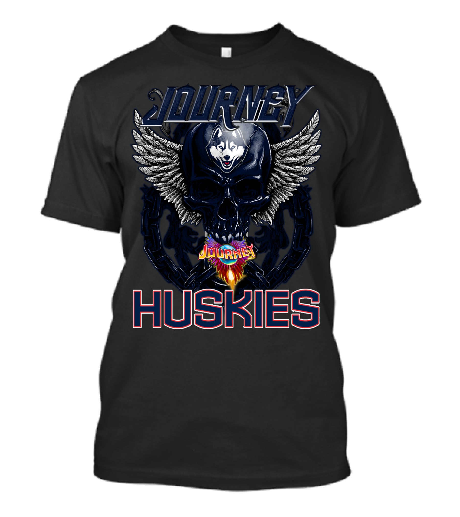Journey Huskies Skull Wings T-Shirt