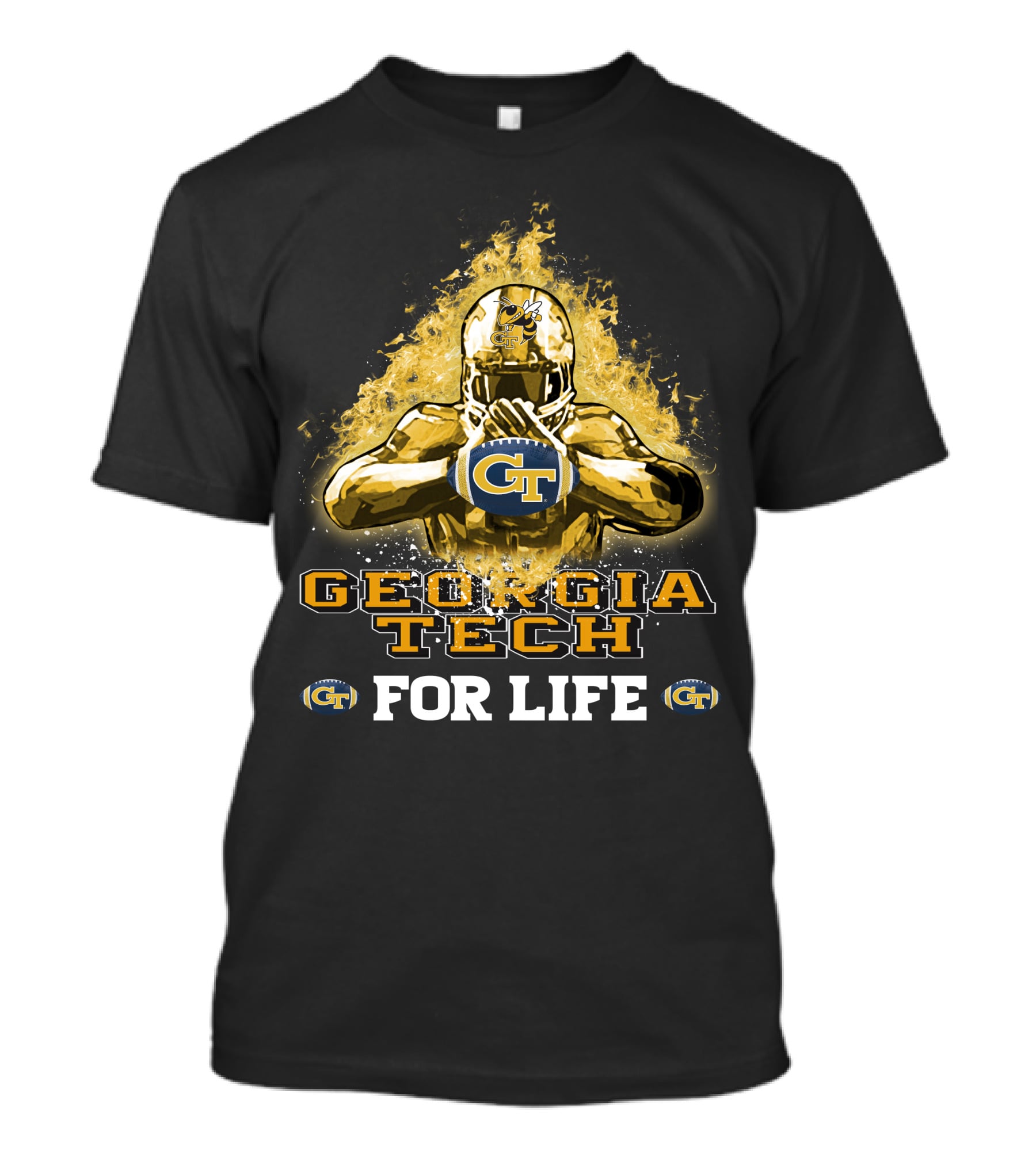 Georgia Tech GT Yellow Jackets Football Helmet For Life T-Shirt