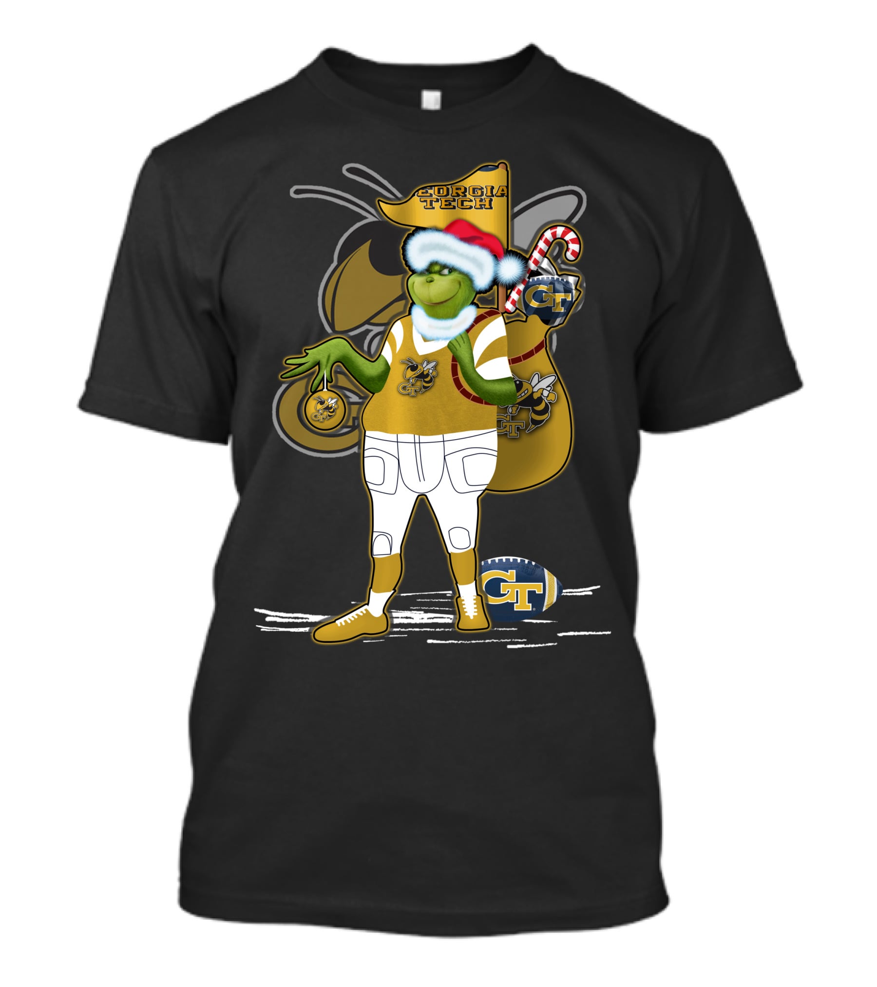Grinchxmas Georgia Tech Yellow Jackets Holiday Cheer T-Shirt