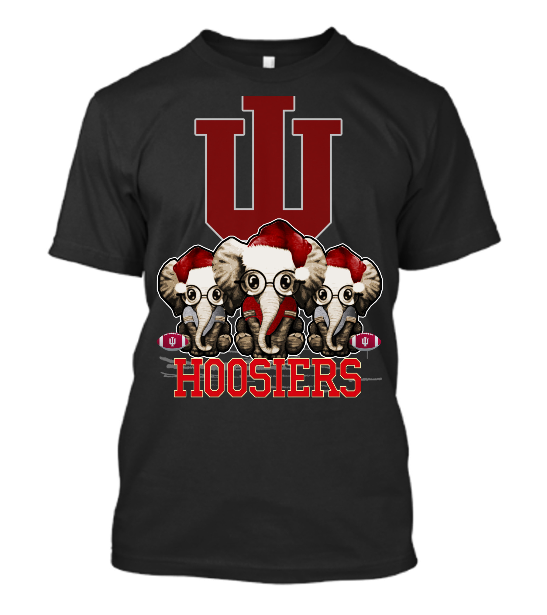 Indiana Hoosiers Santa Elephants Christmas T-Shirt